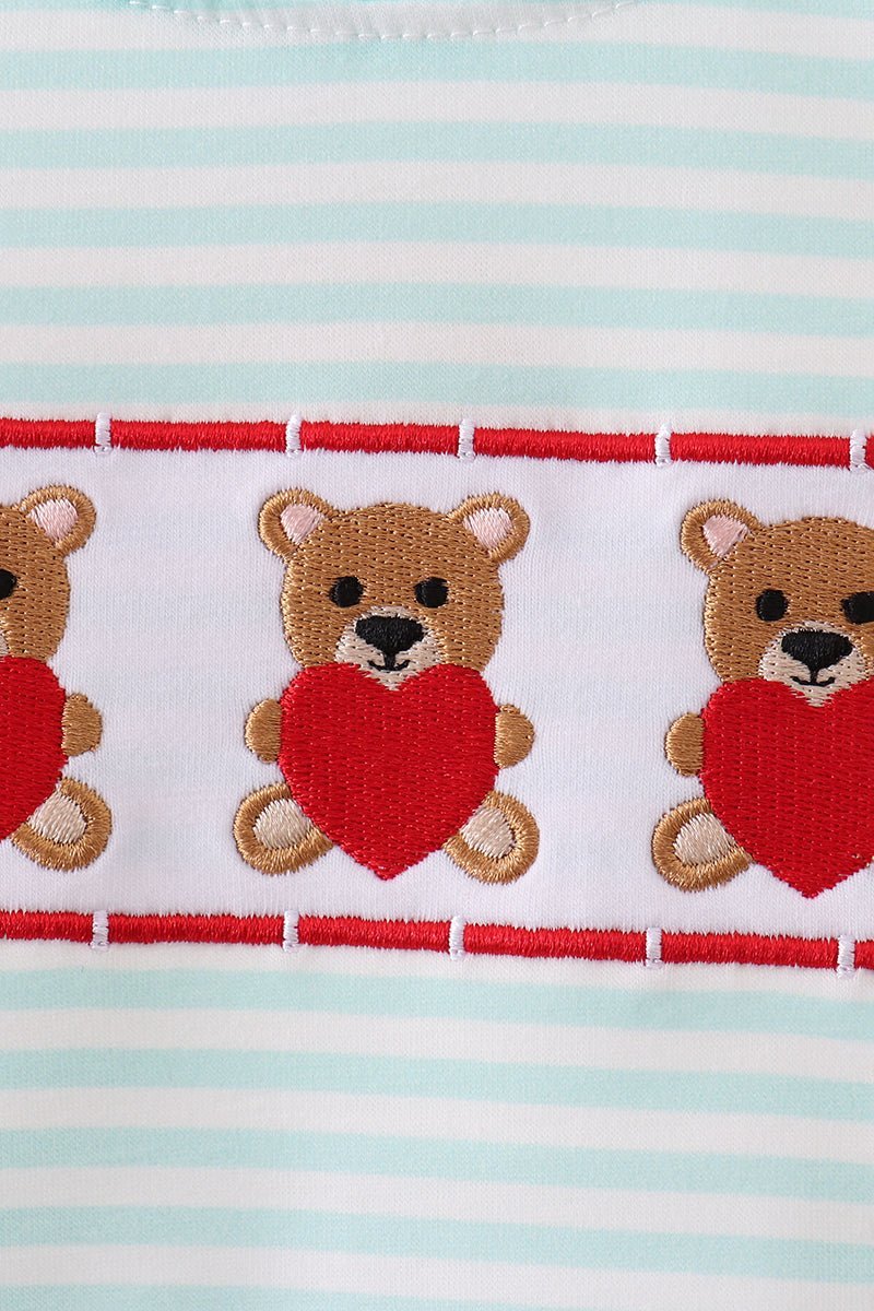 Blue bear embroidery bubble - Abbies Place