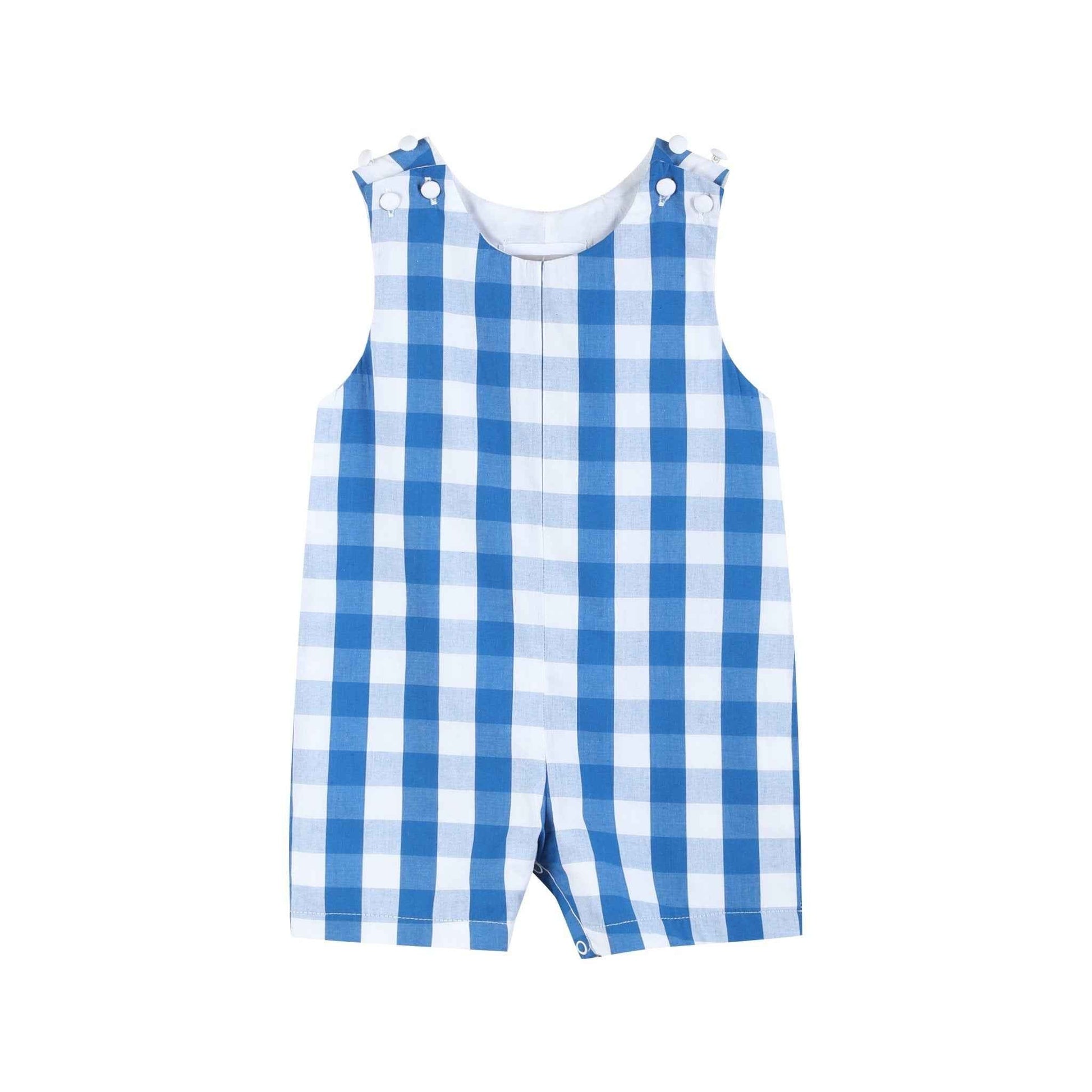Blue Big Check Shortalls - Abbies Place