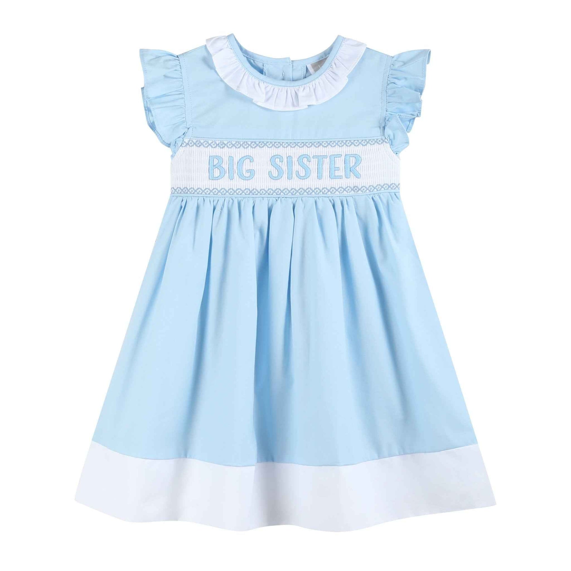Blue Big Sister Smocked Dress - Abbies Place