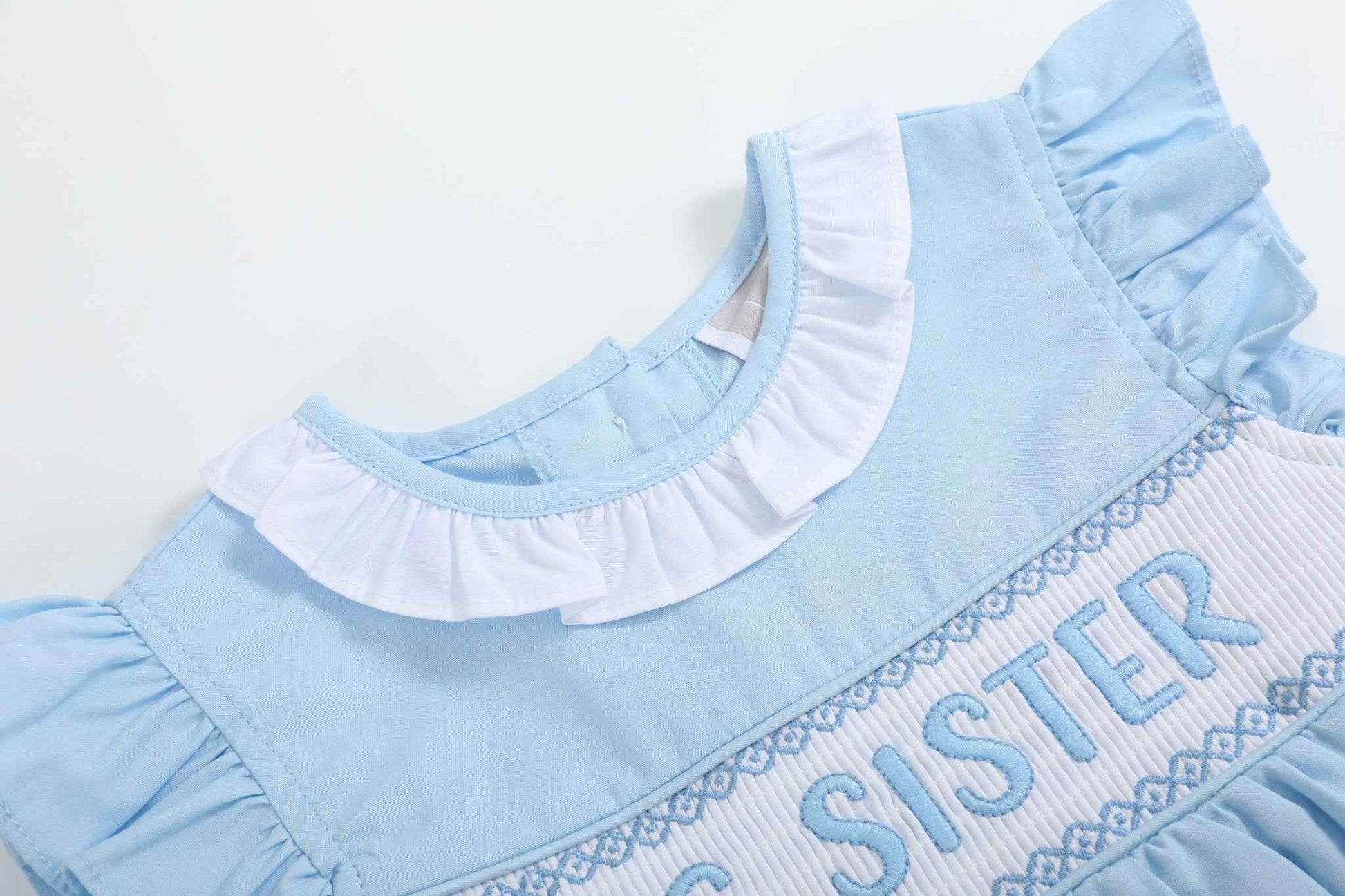 Blue Big Sister Smocked Dress - Abbies Place