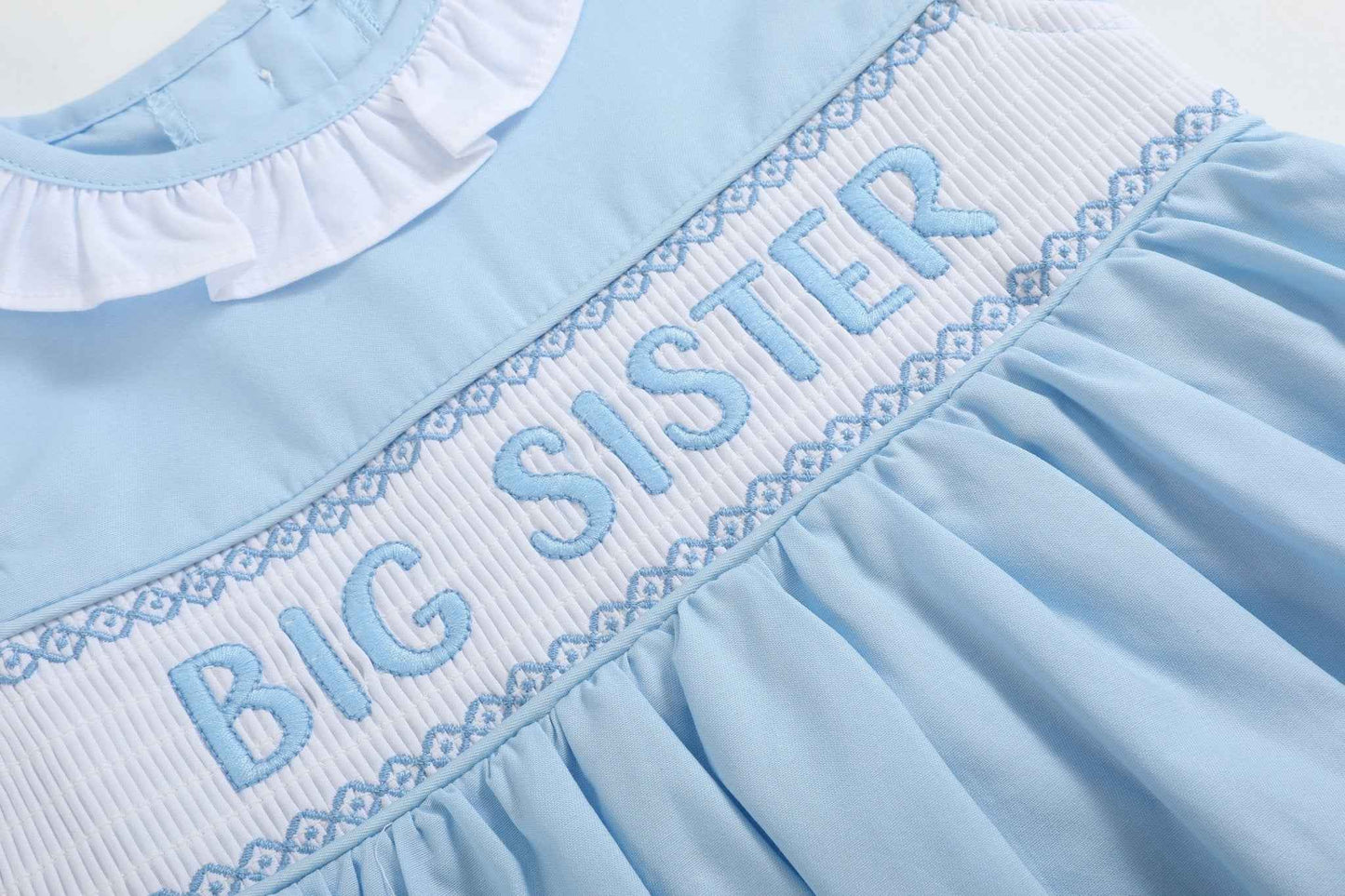 Blue Big Sister Smocked Dress - Abbies Place