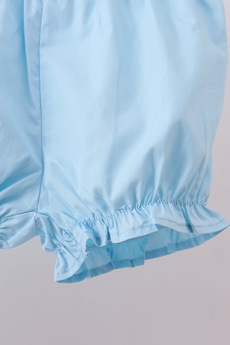 Blue bow ruffle bloomer set - Abbies Place