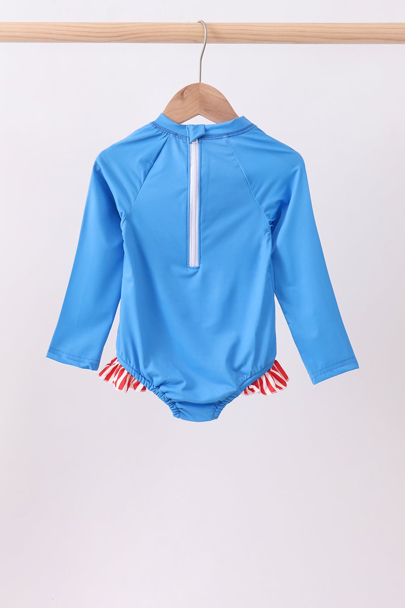 Blue bow sequin rashguard - Abbies Place