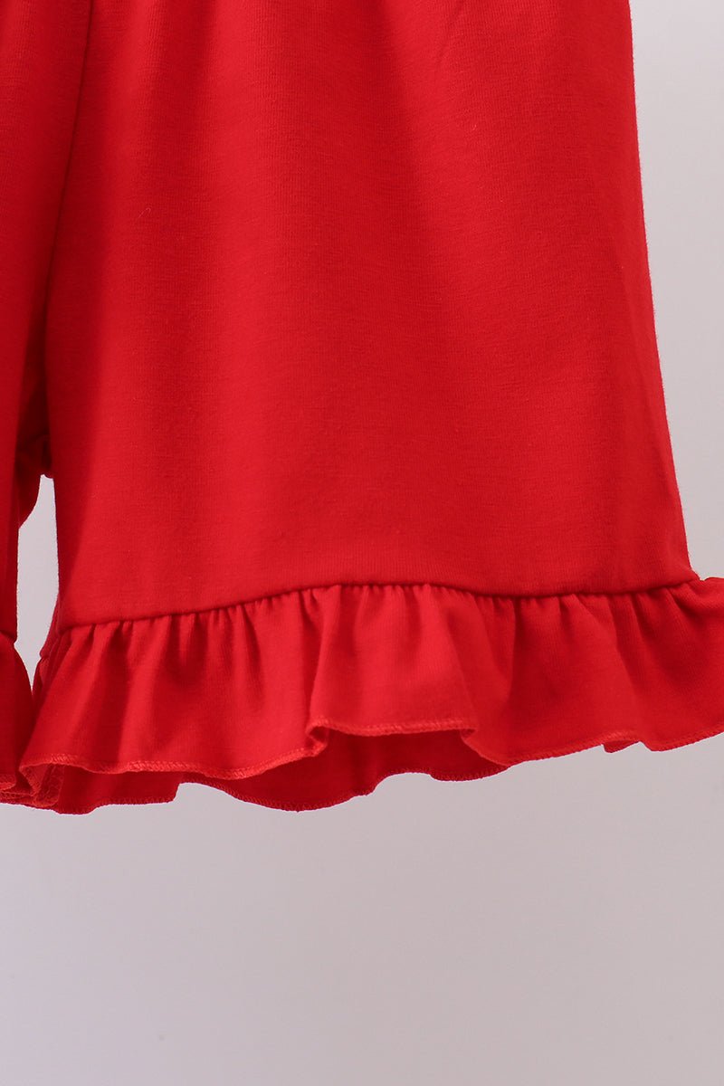 Blue bow smocked ruffle shorts set - Abbies Place
