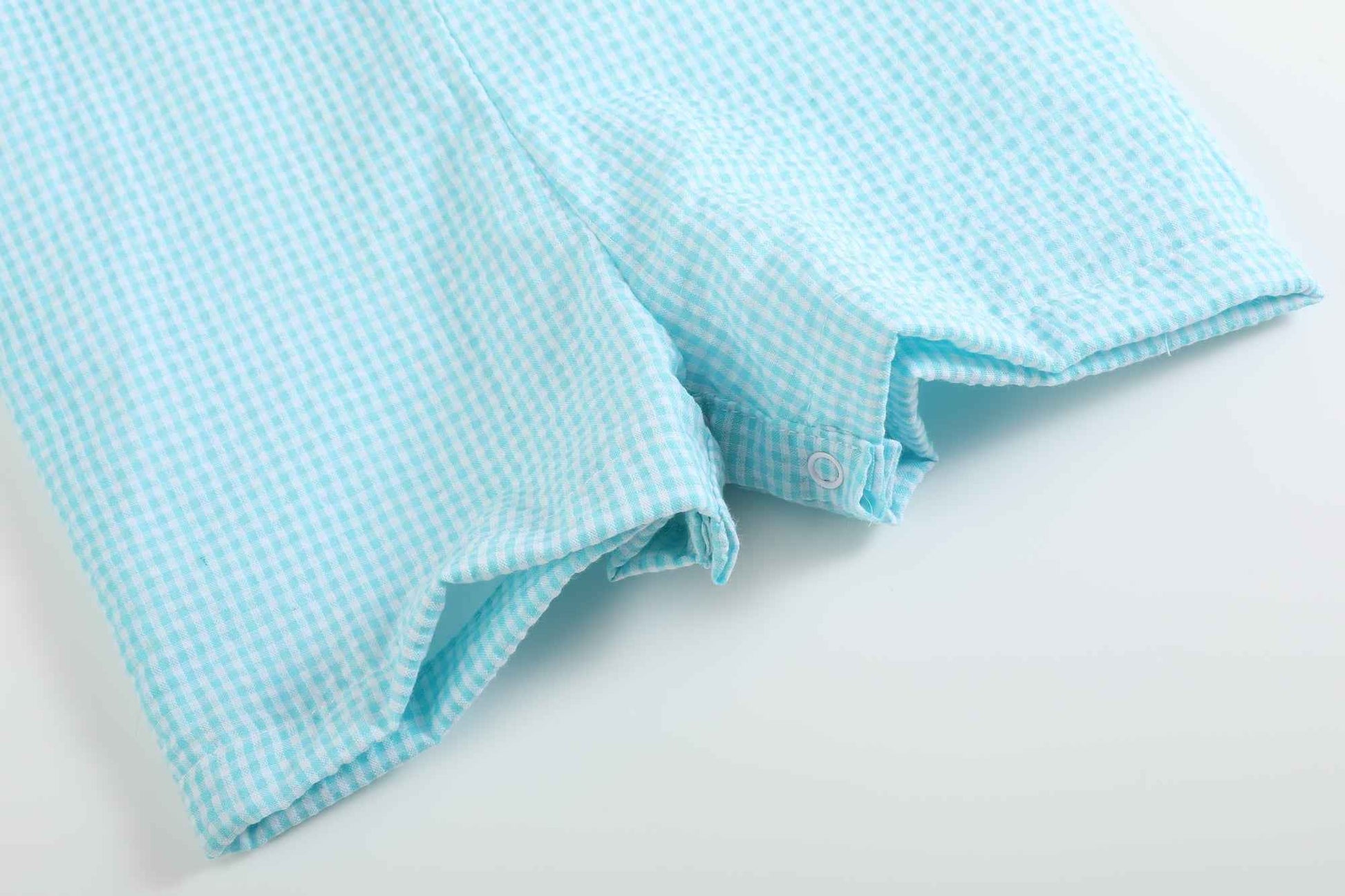 Blue Bow Tie Bunny Applique Shortalls - Abbies Place