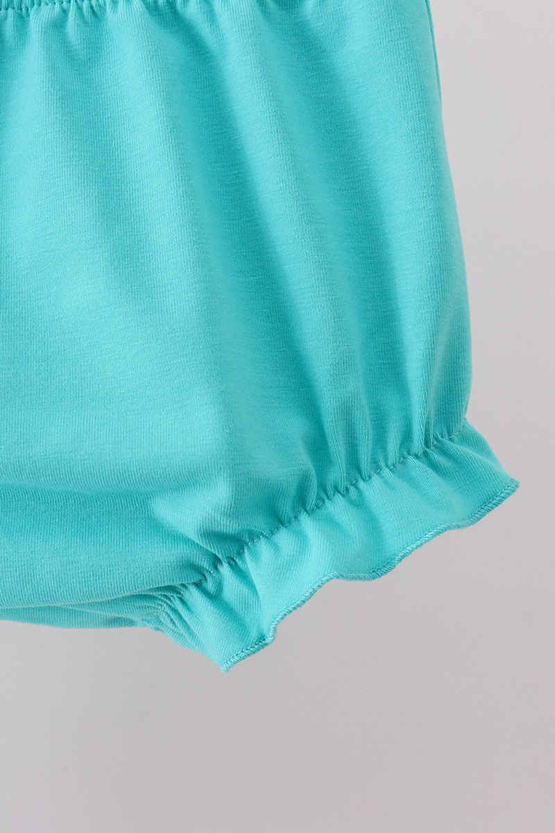 Blue bright floral ruffle bloomer set - Abbies Place