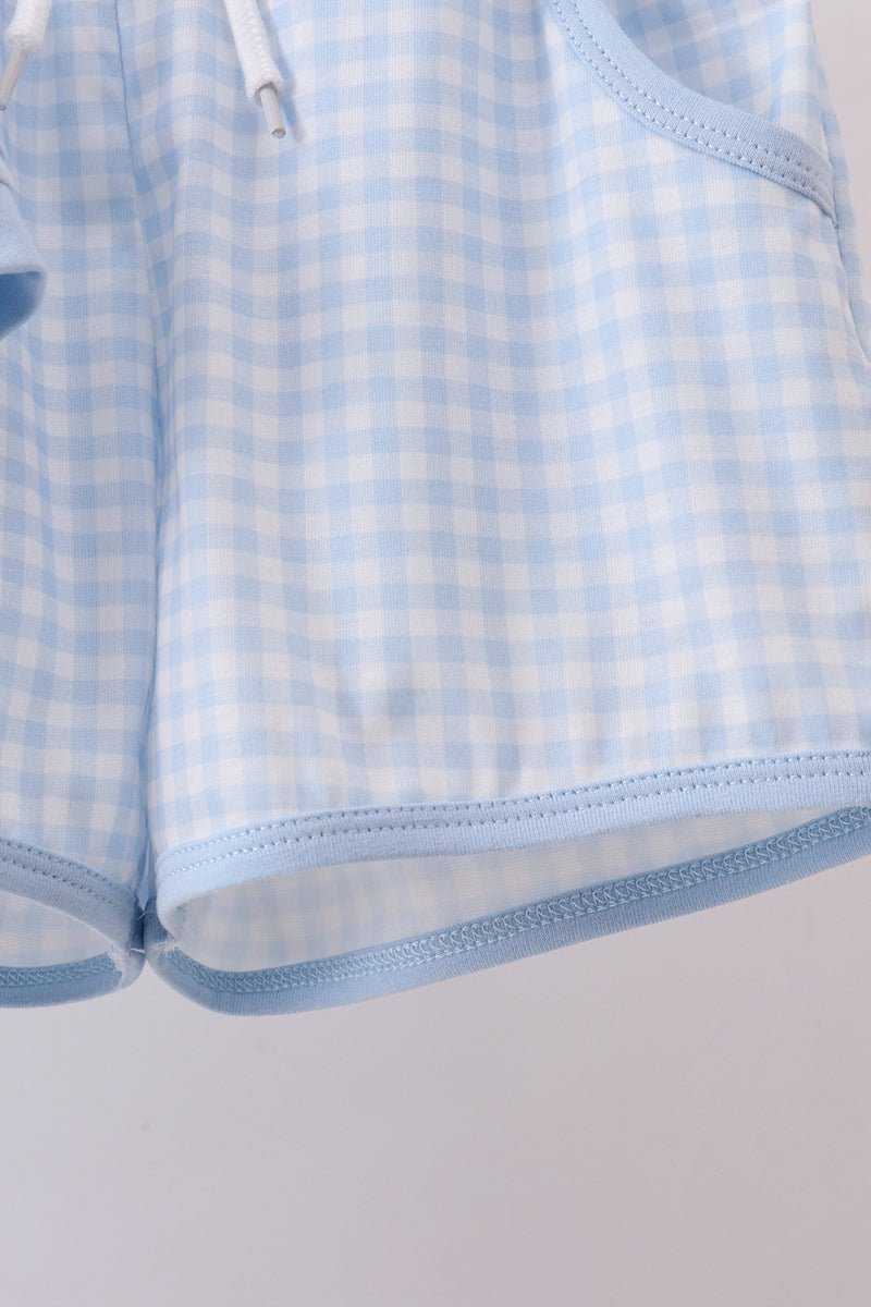 Blue brother smocked shorts set - Abbies Place