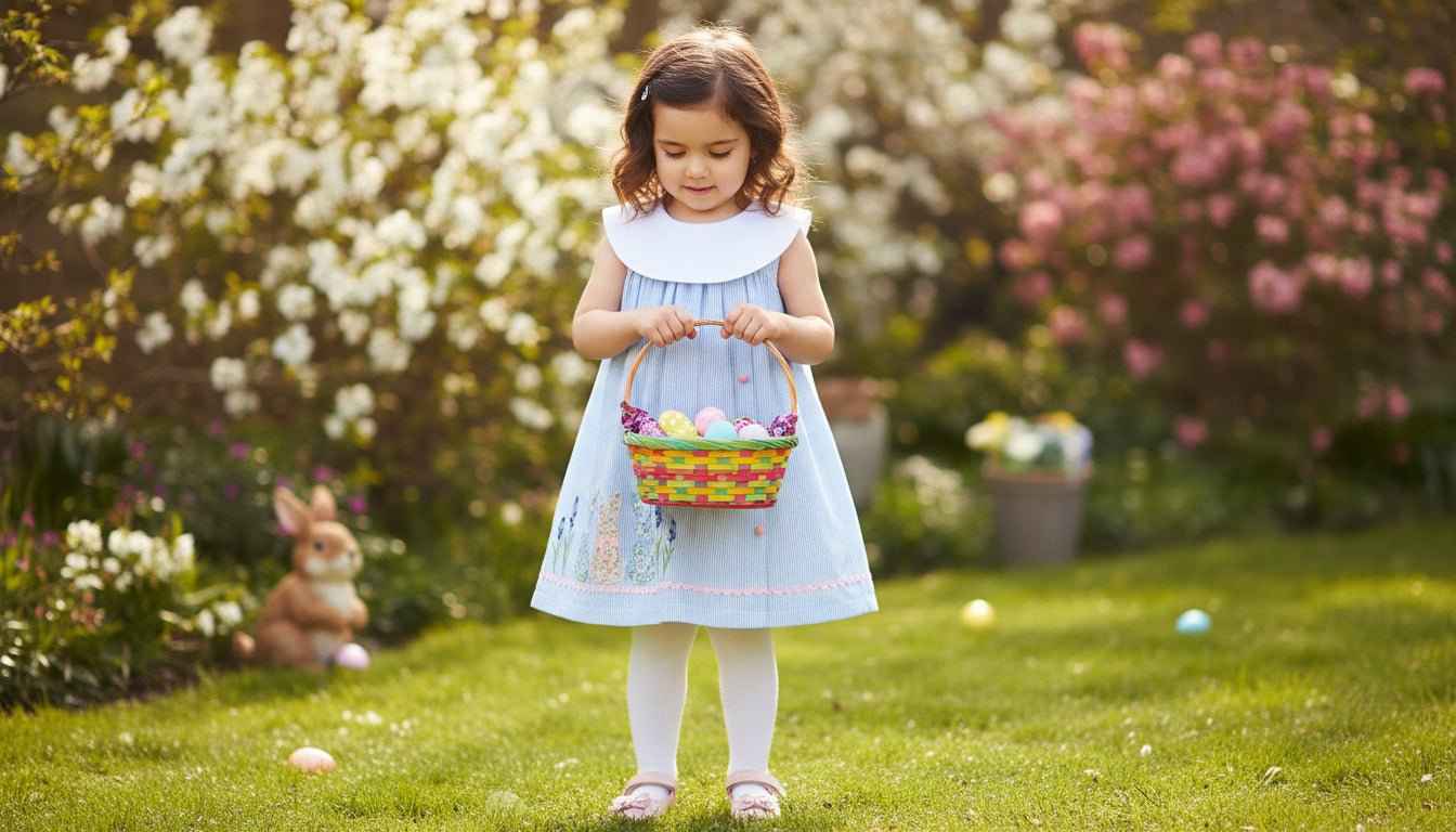 Blue Bunnies Seersucker Yoke Dress - Abbies Place