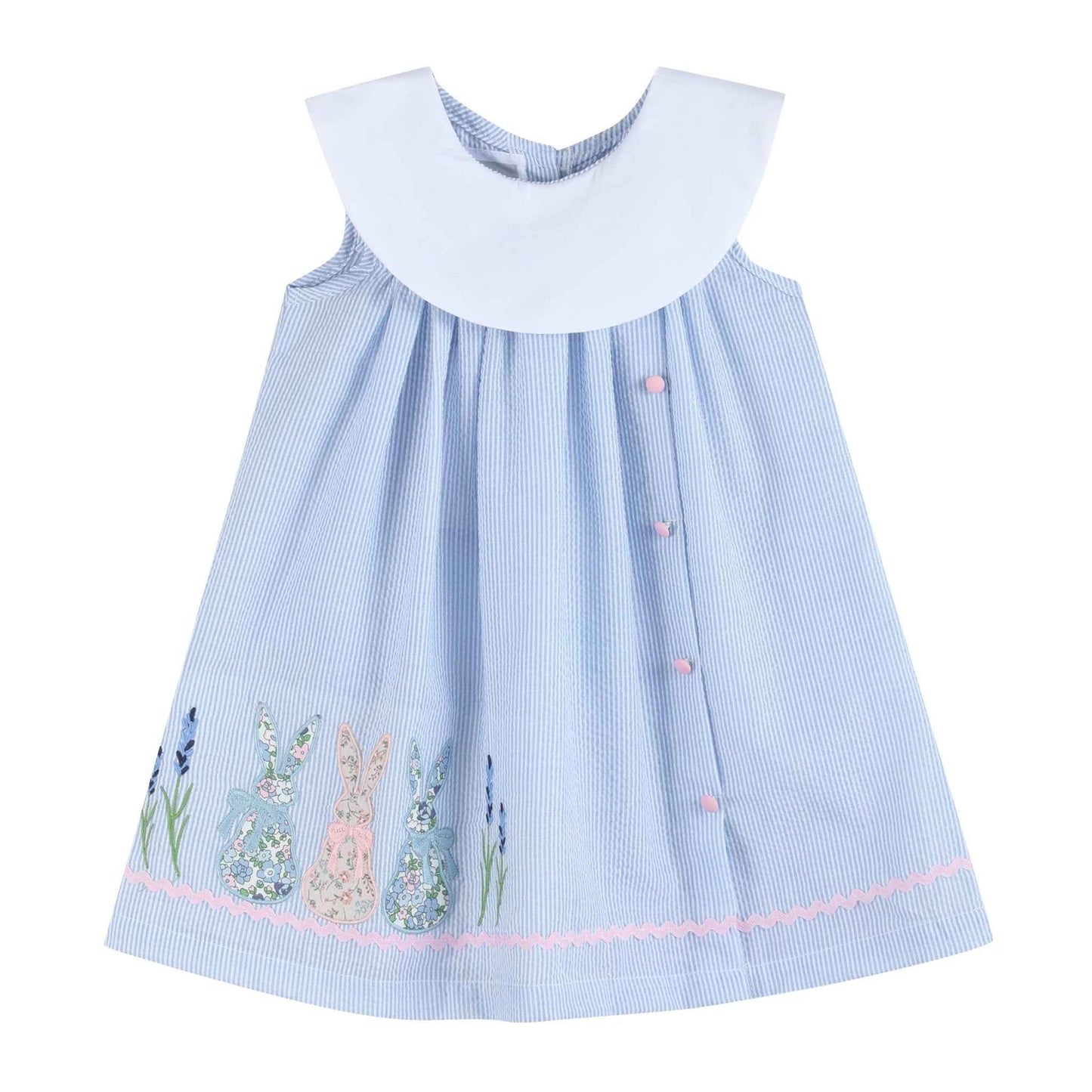 Blue Bunnies Seersucker Yoke Dress - Abbies Place