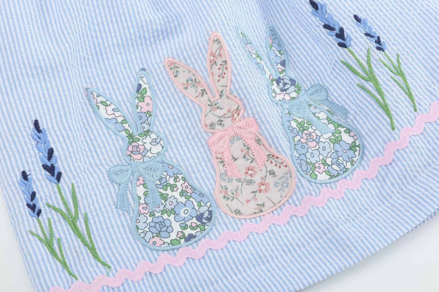 Blue Bunnies Seersucker Yoke Dress - Abbies Place