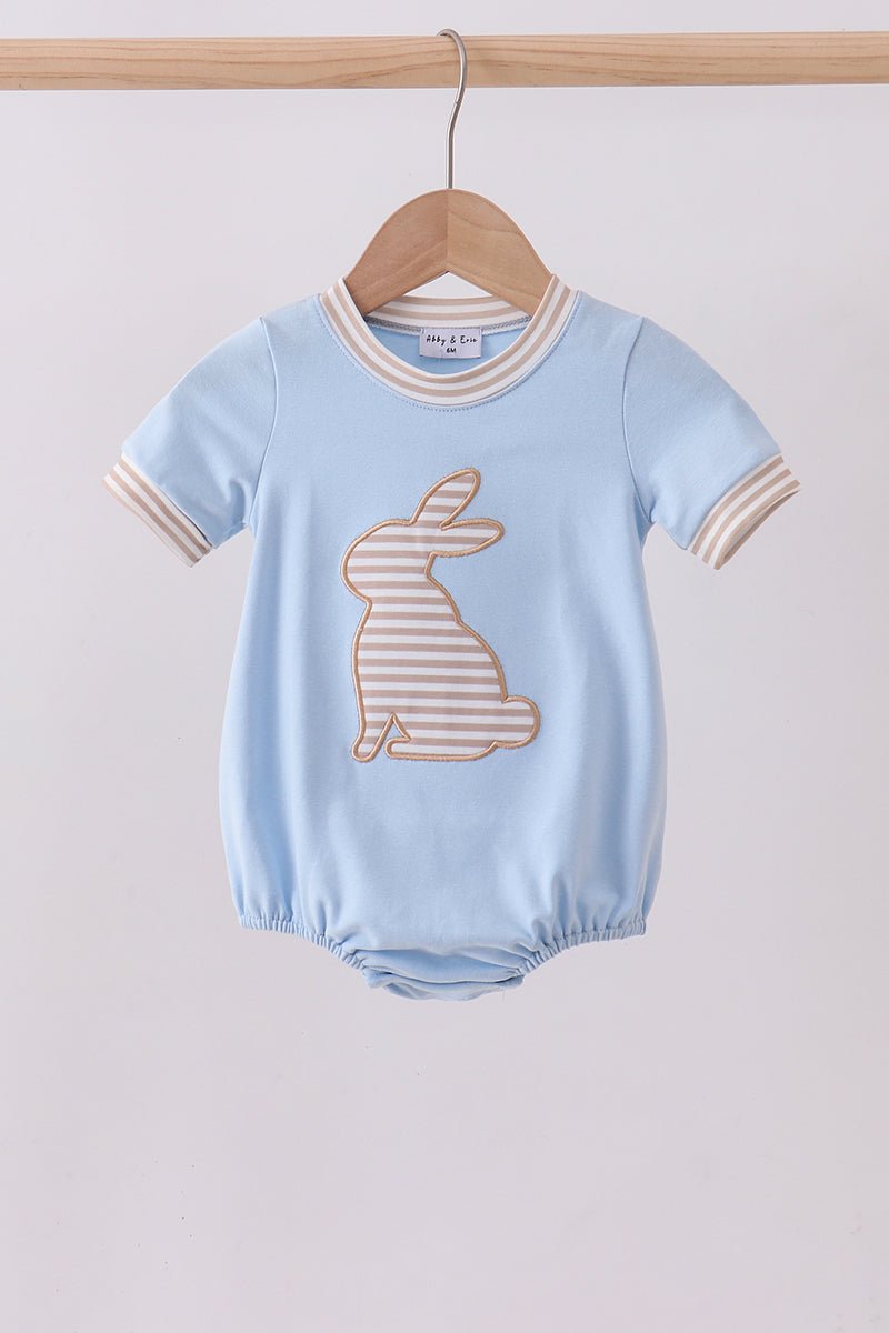Blue bunny applique bubble - Abbies Place