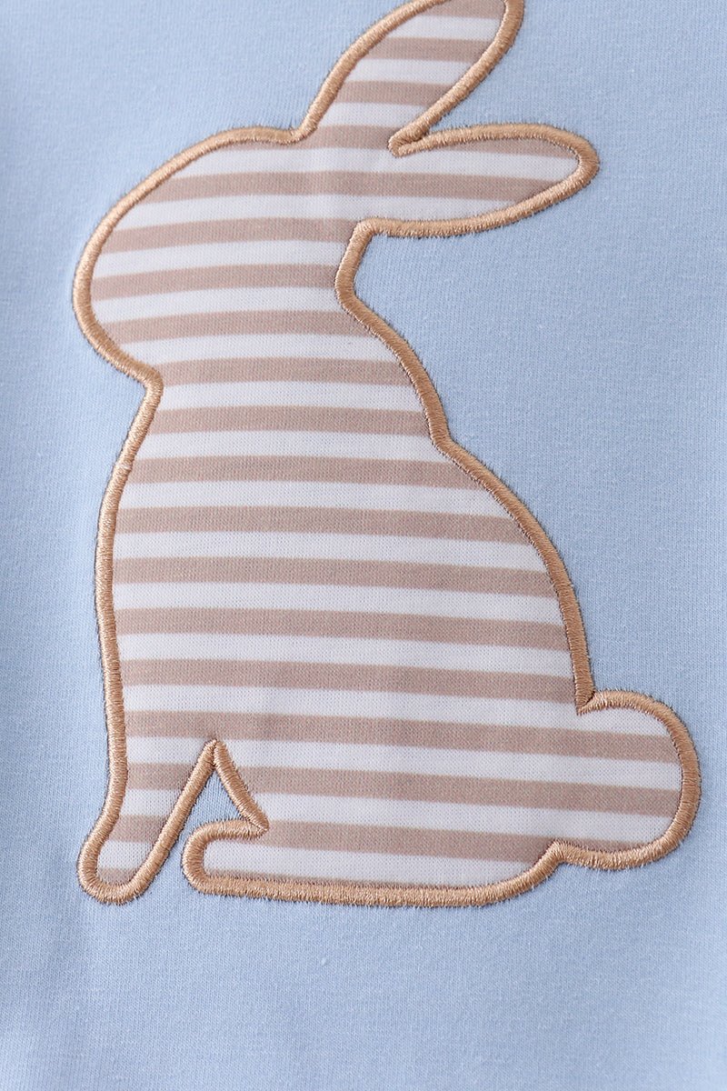 Blue bunny applique bubble - Abbies Place