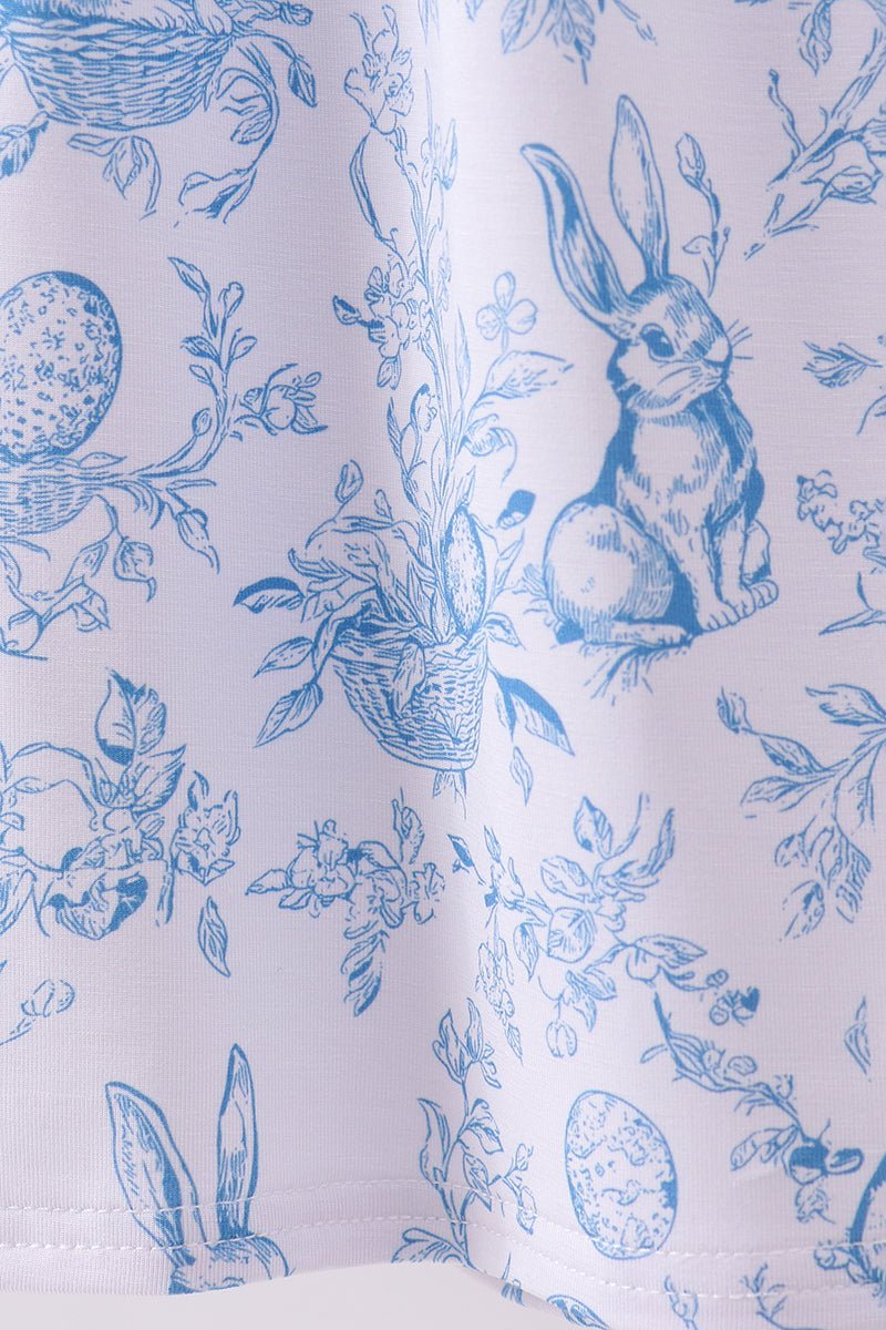 Blue bunny egg bamboo dress - Abbies Place