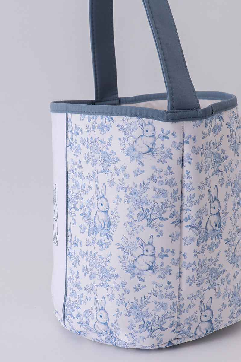 Blue bunny floral basket - Abbies Place