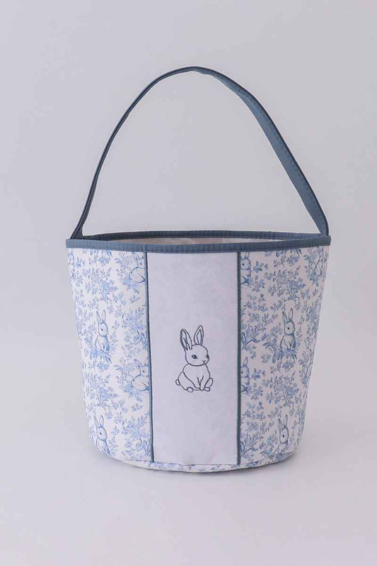 Blue bunny floral basket - Abbies Place