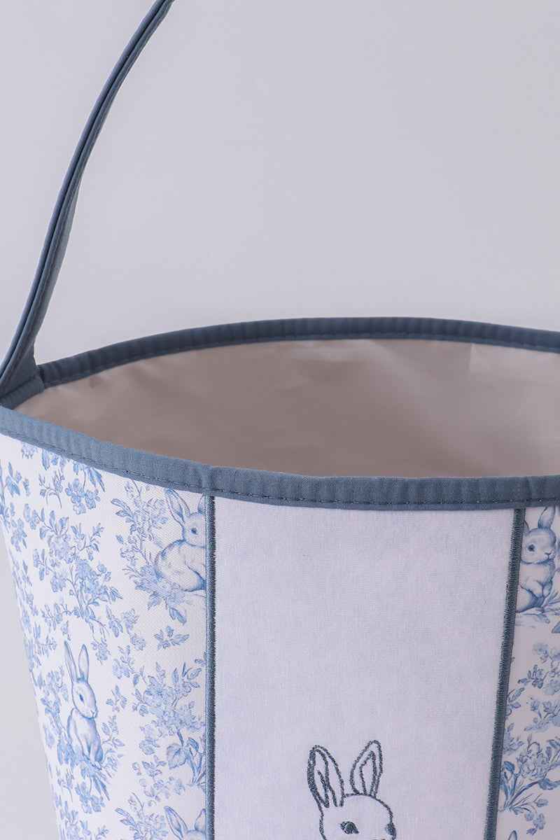 Blue bunny floral basket - Abbies Place