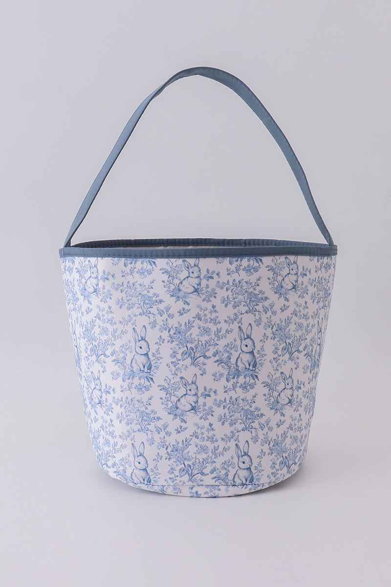 Blue bunny floral basket - Abbies Place