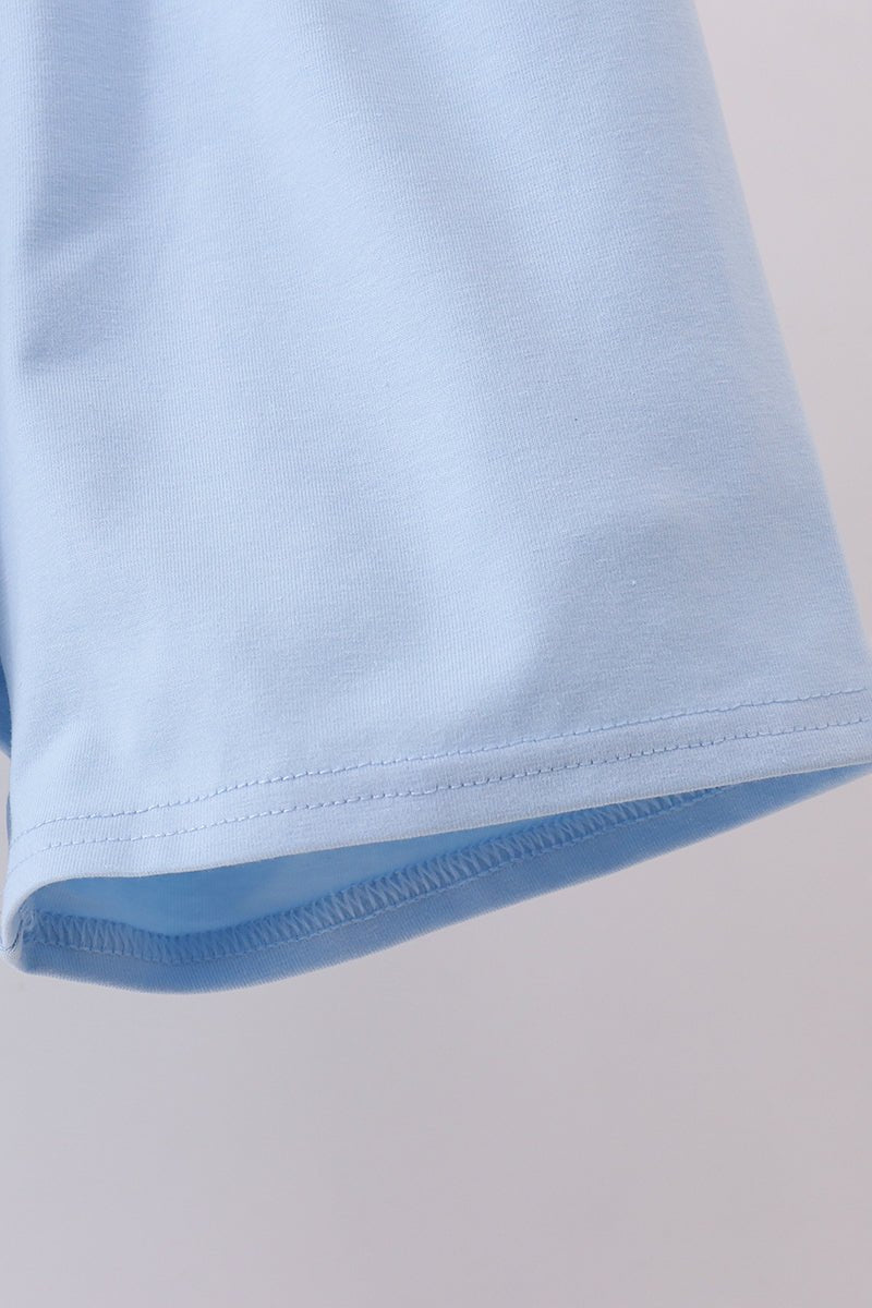 Blue bunny smocked peter pan collar shorts set - Abbies Place