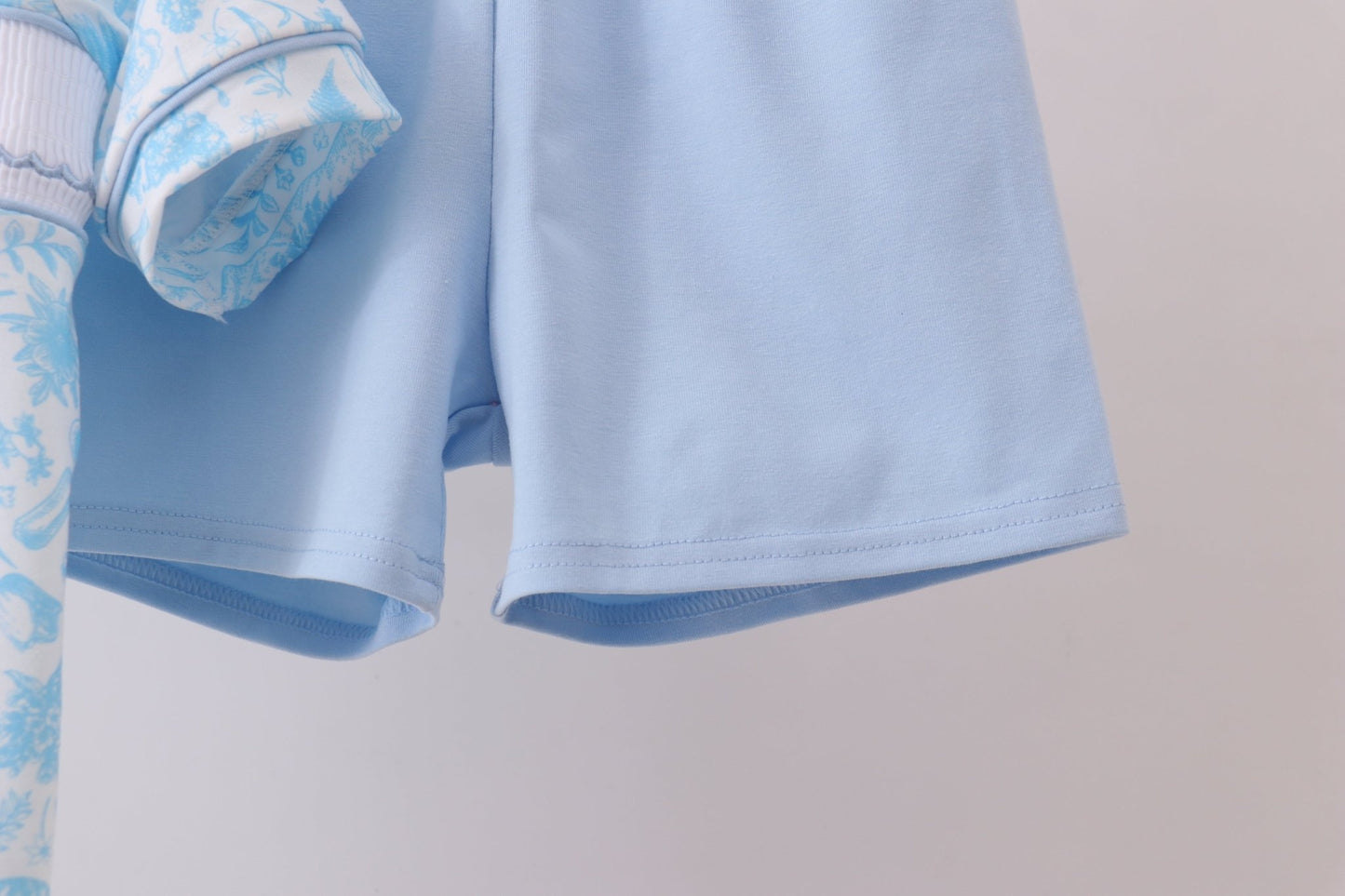 Blue bunny smocked peter pan collar shorts set - Abbies Place