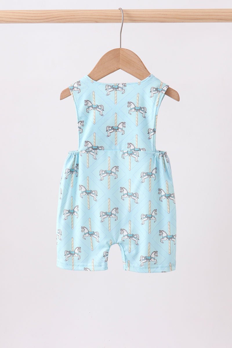 Blue carousel smocked jonjon - Abbies Place