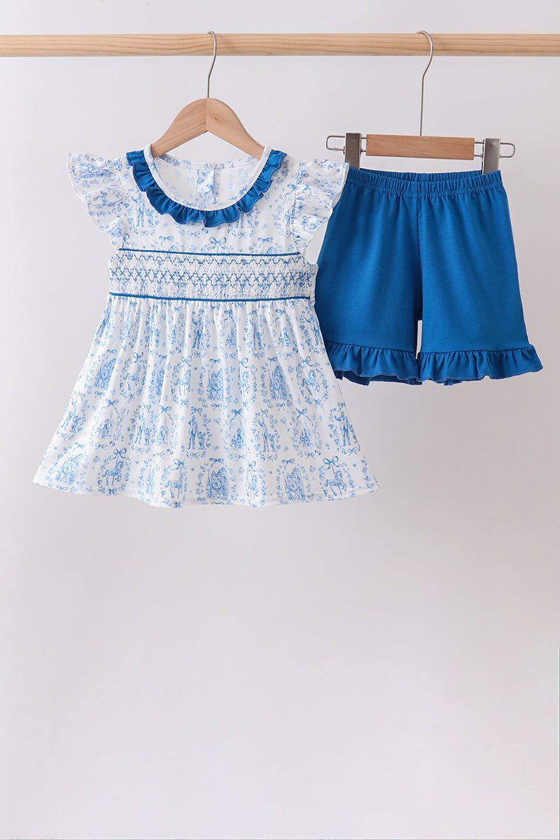 Blue Castle Smocked Ruffle Set - Abbies Place