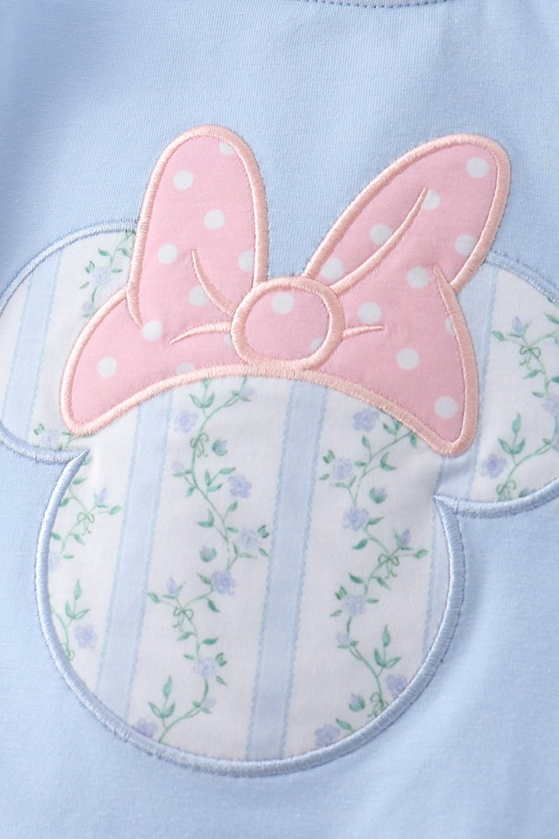 Blue character applique ruffle bloomer set - Abbies Place