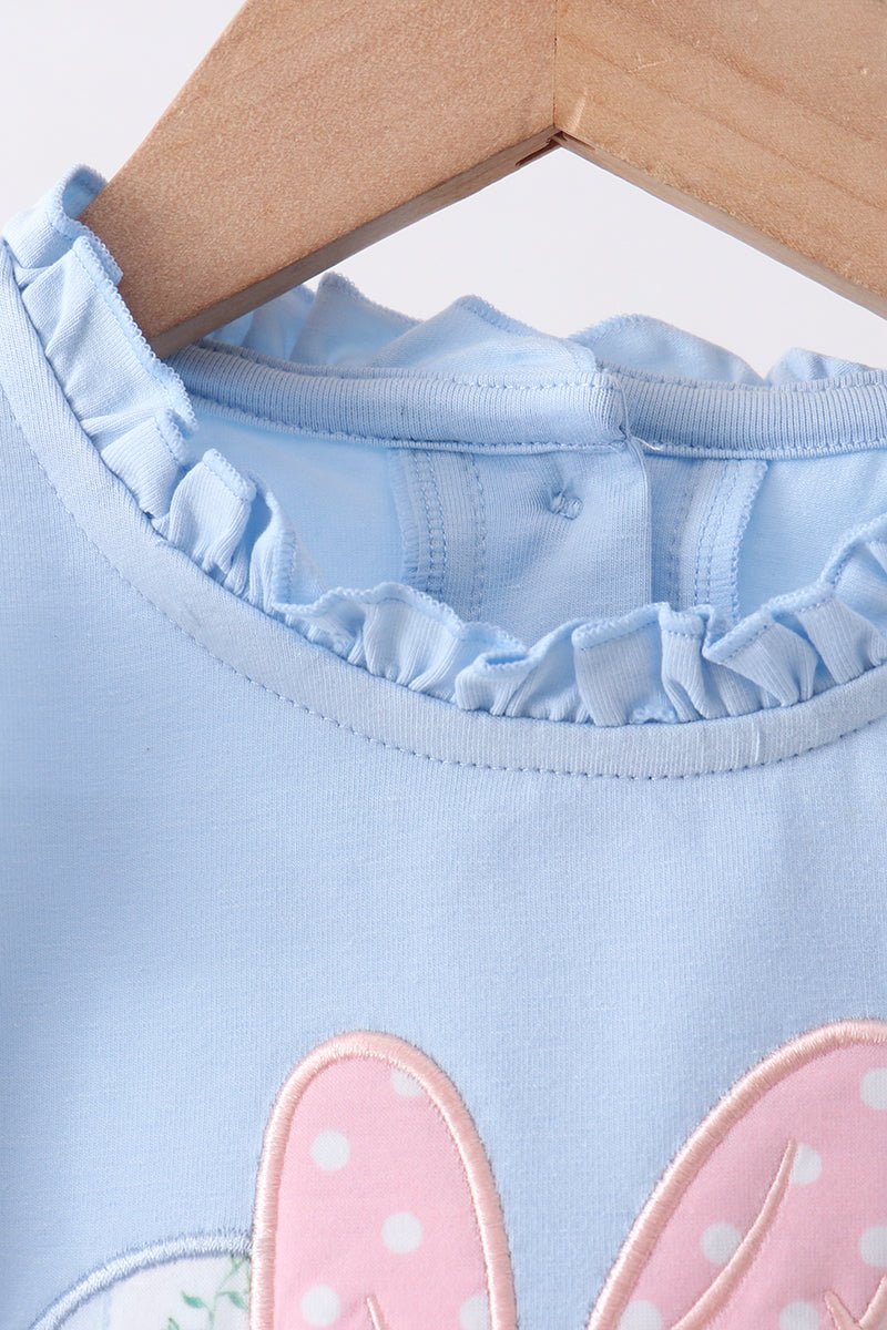 Blue character applique ruffle dress - Abbies Place