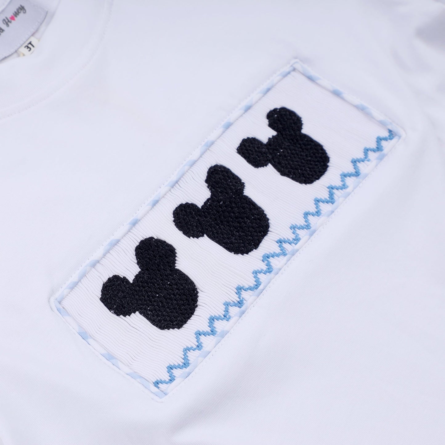 Blue character hand smocked gingham shorts set - Abbies Place