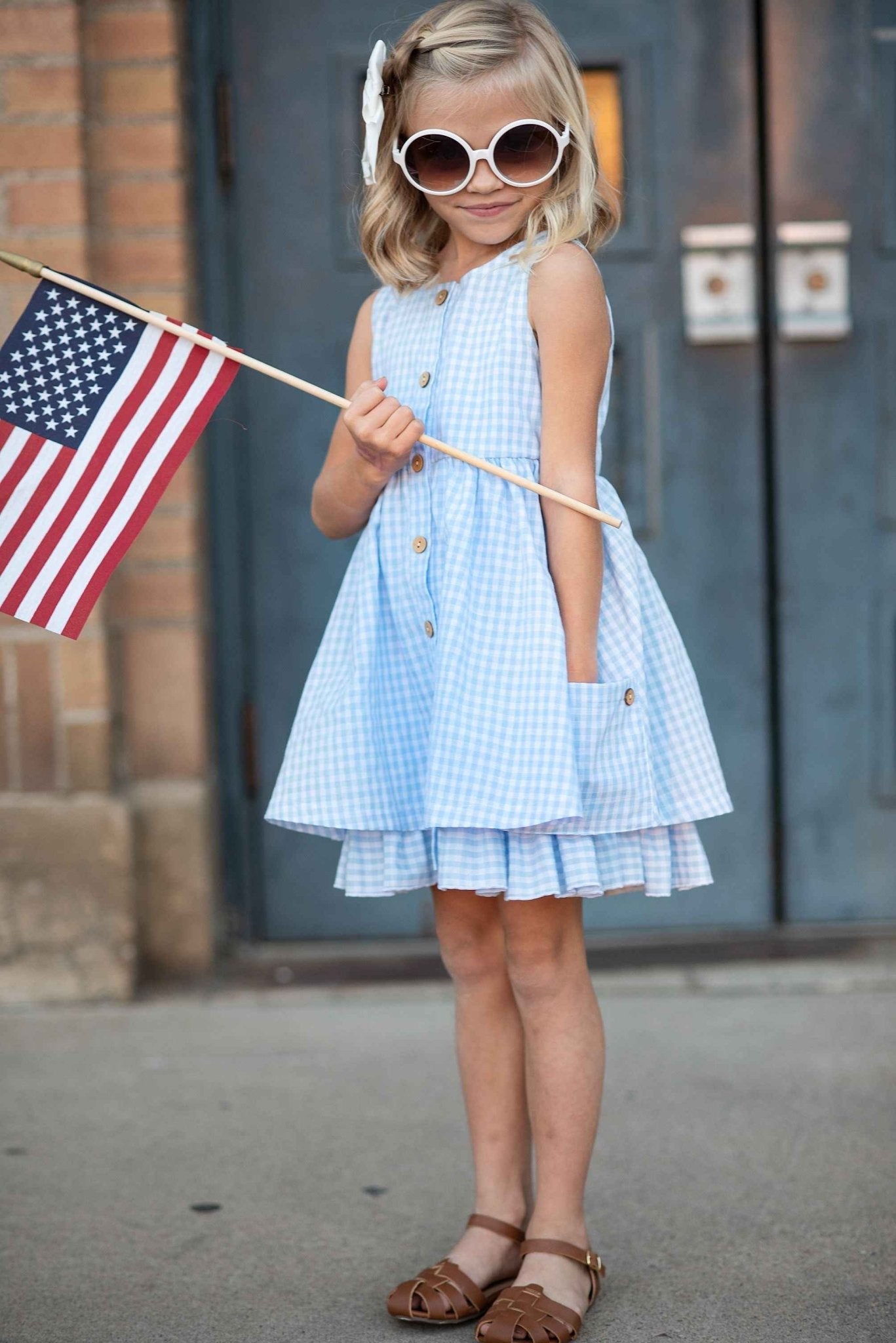 Blue Check Gingham Dress - Abbies Place