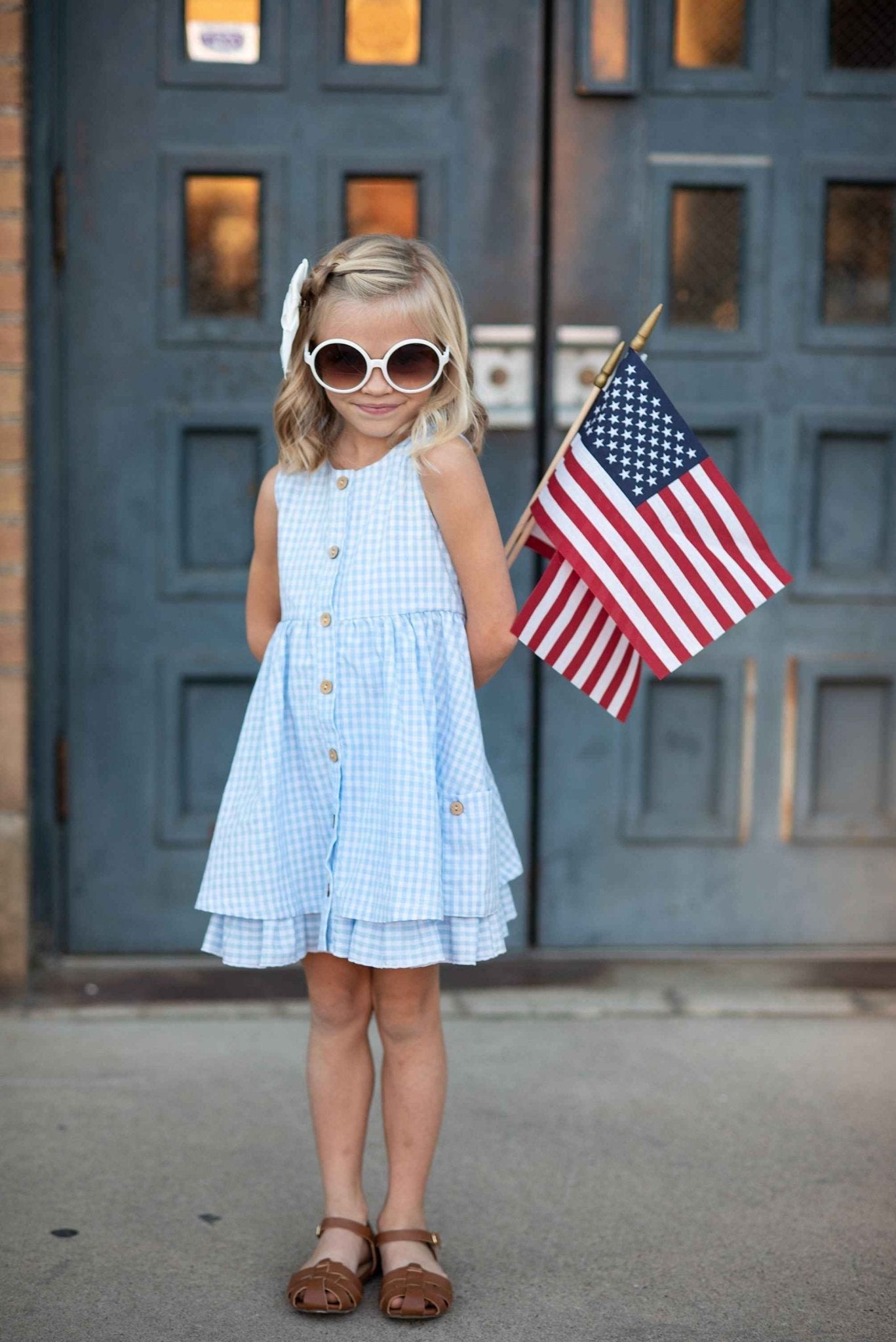 Blue Check Gingham Dress - Abbies Place