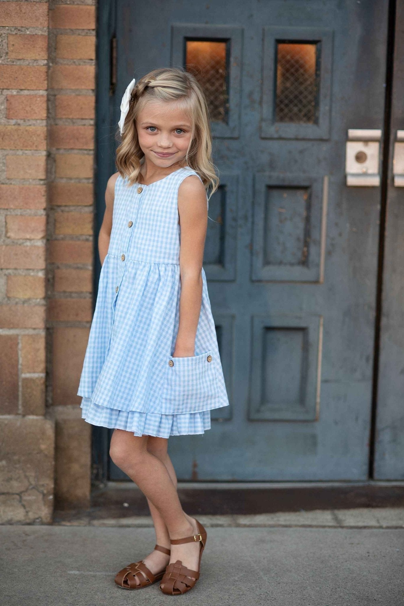 Blue Check Gingham Dress - Abbies Place