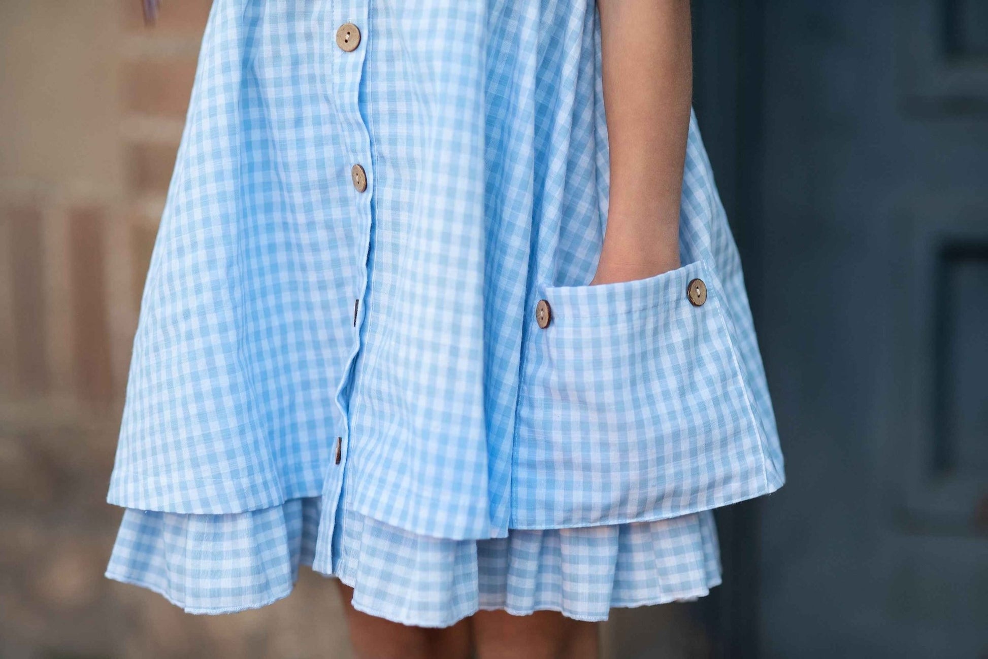 Blue Check Gingham Dress - Abbies Place