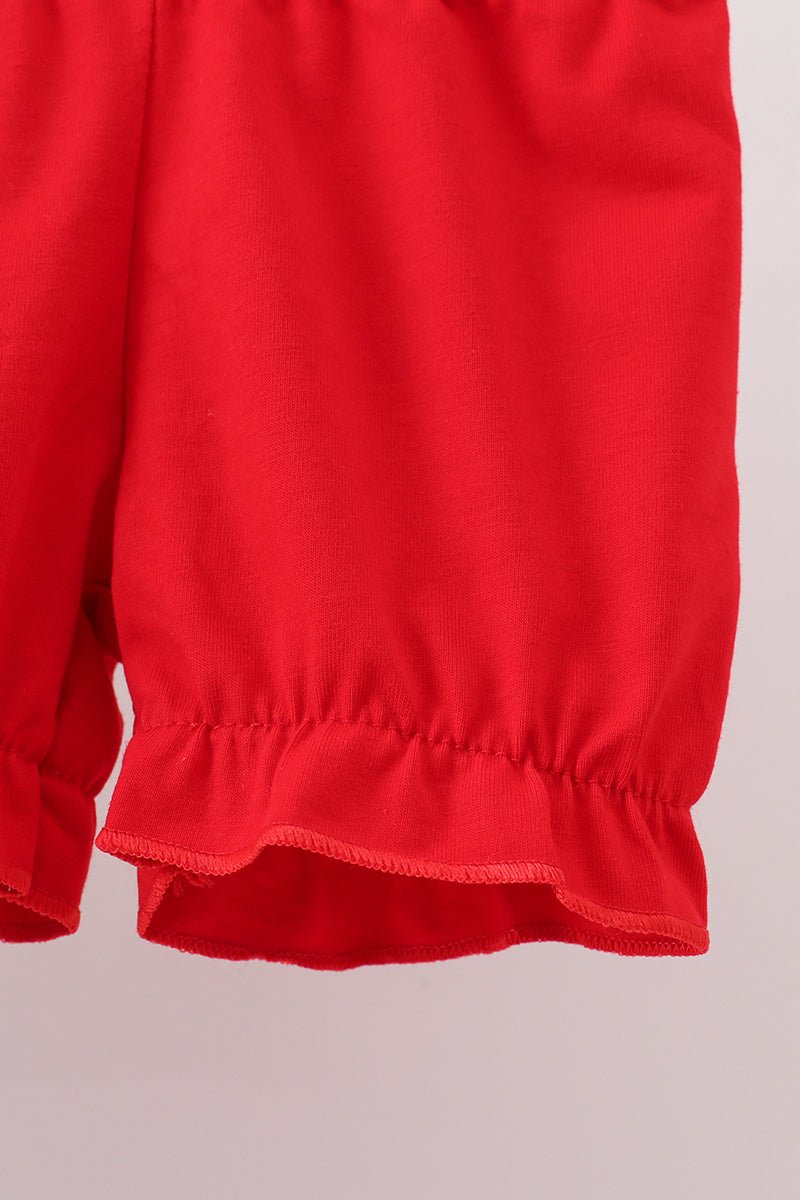 Blue christmas character print bloomer set - Abbies Place