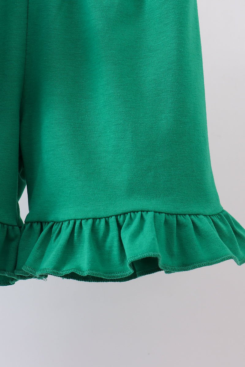 Blue clover embroidery swiss dot shorts set - Abbies Place