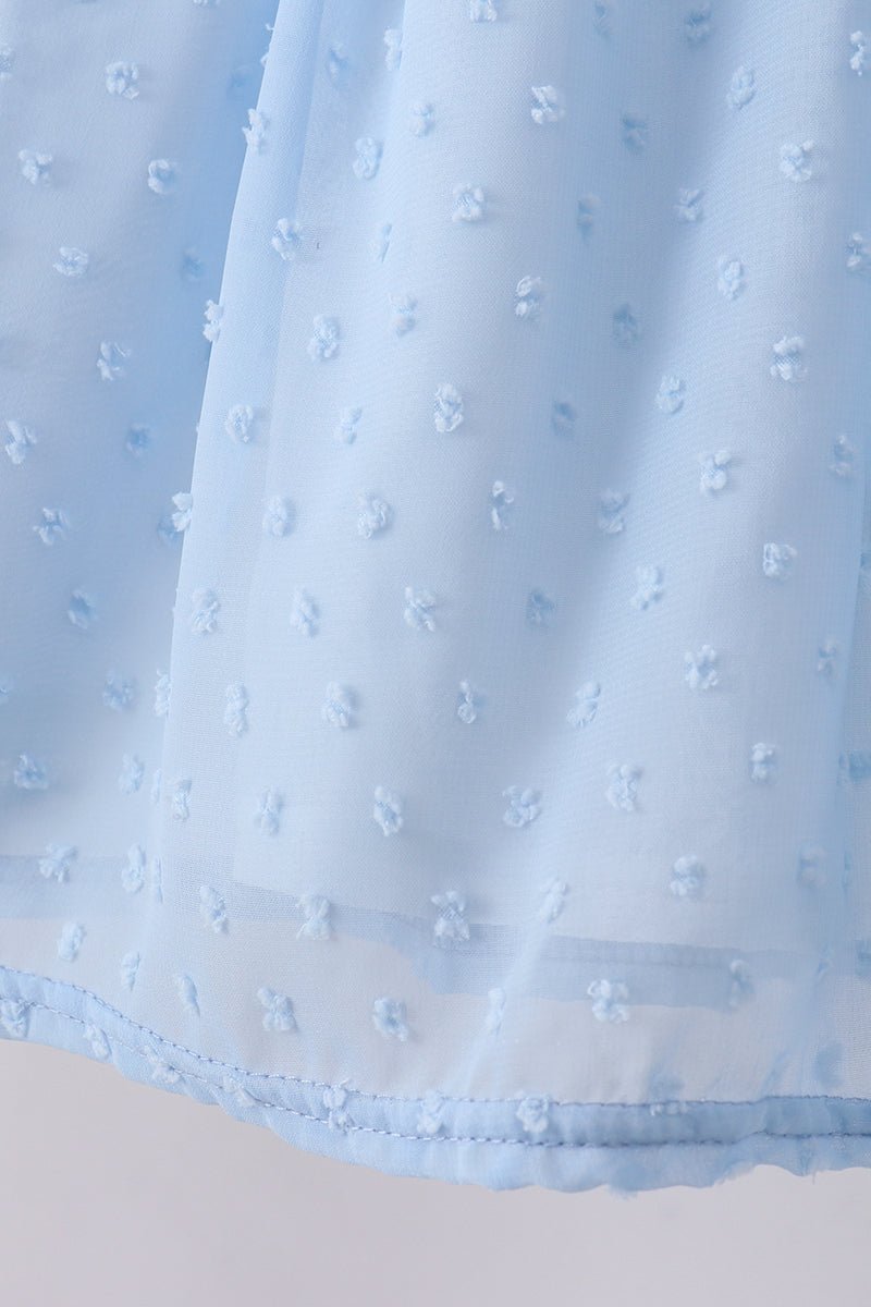 Blue clover embroidery swiss dot shorts set - Abbies Place