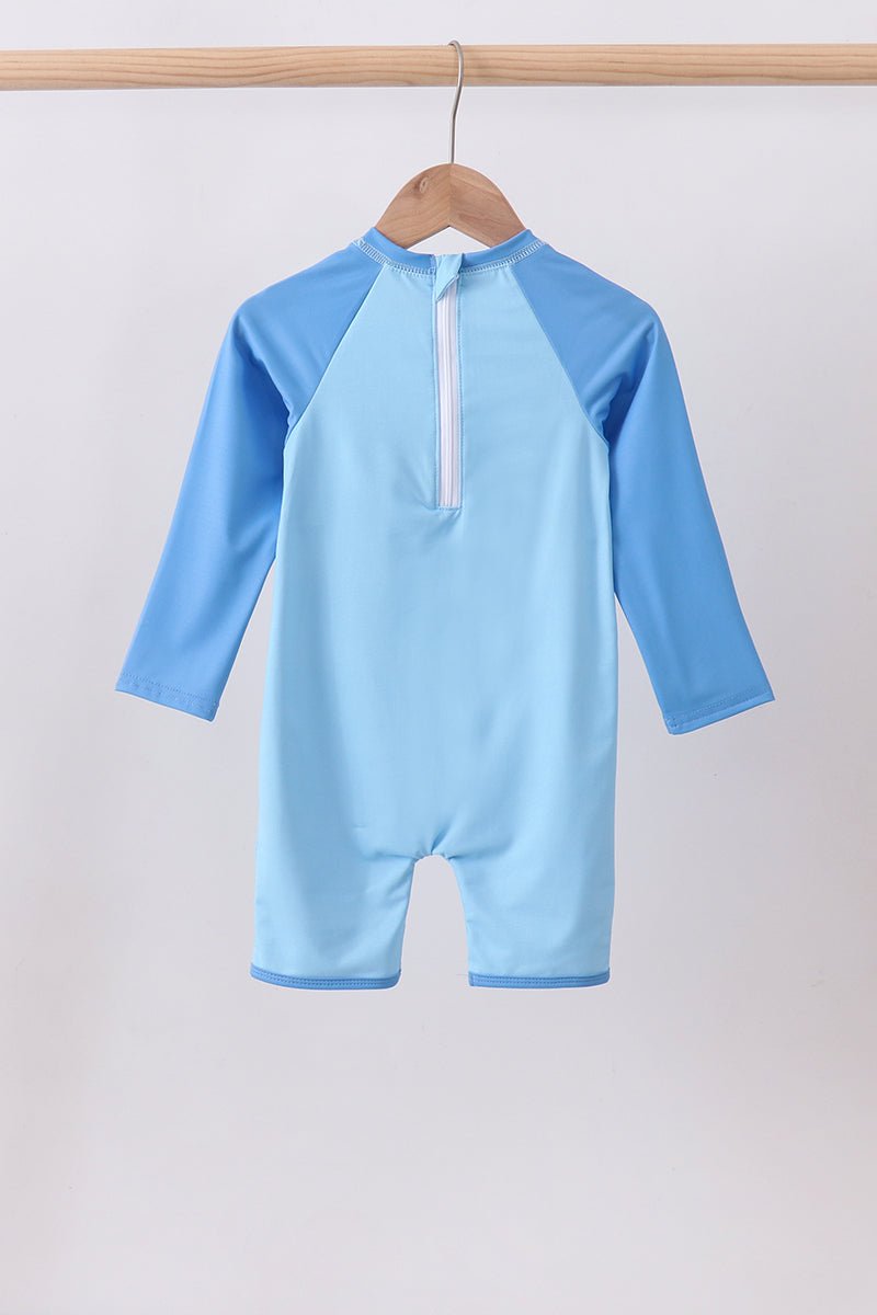 Blue crab embroidery one-piece swimsuit - Abbies Place