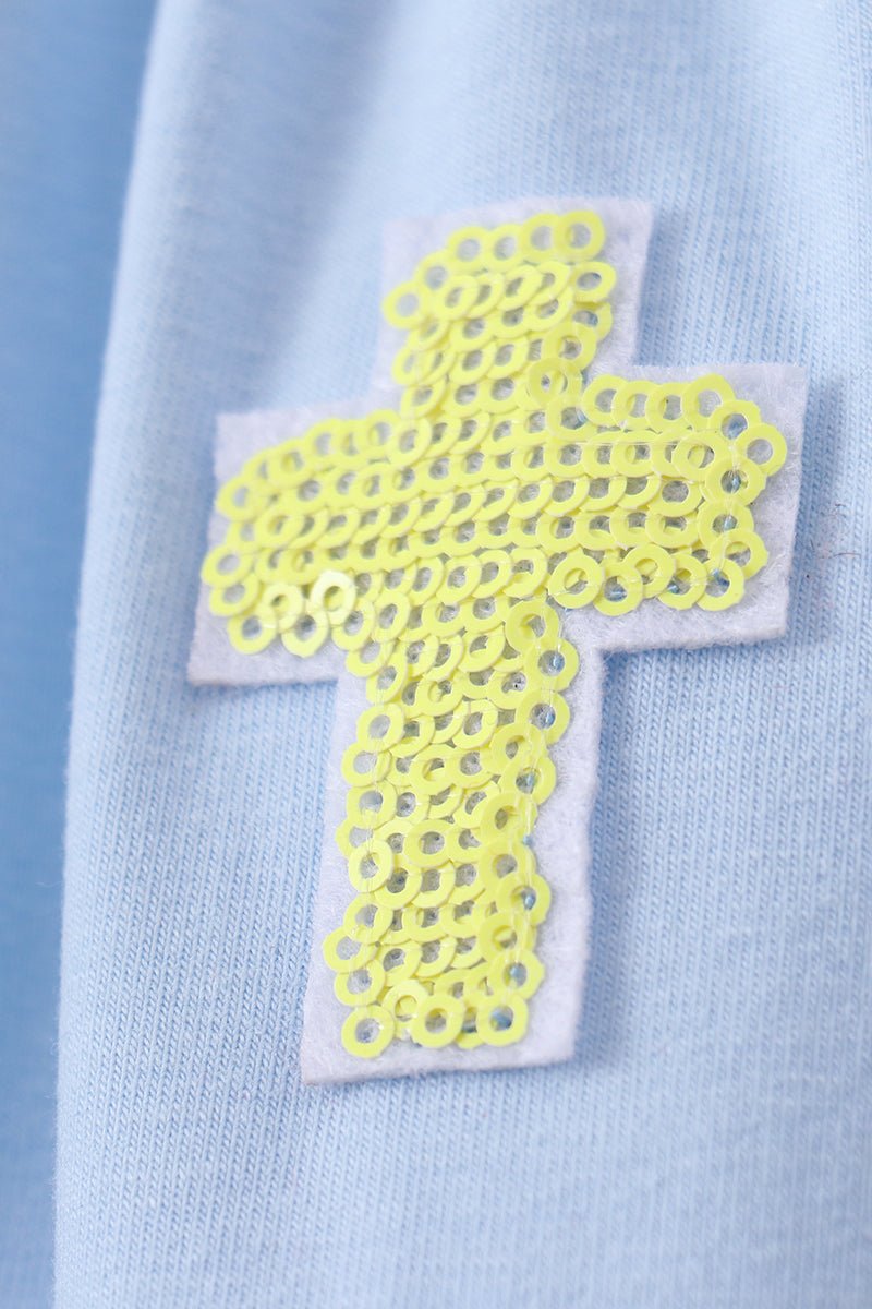 Blue cross sequin tiered dress - Abbies Place
