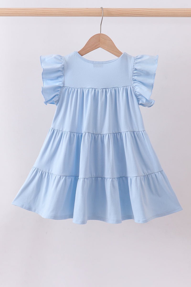 Blue cross sequin tiered dress - Abbies Place