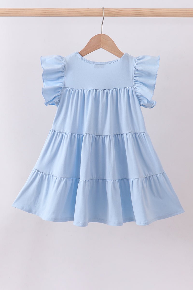 Blue cross sequin tiered dress - Abbies Place
