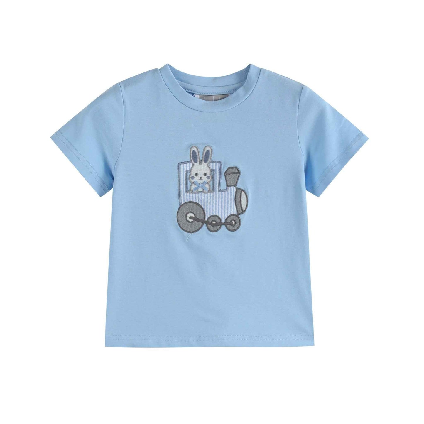 Blue Easter Train T-Shirt and Seersucker Shorts Set - Abbies Place