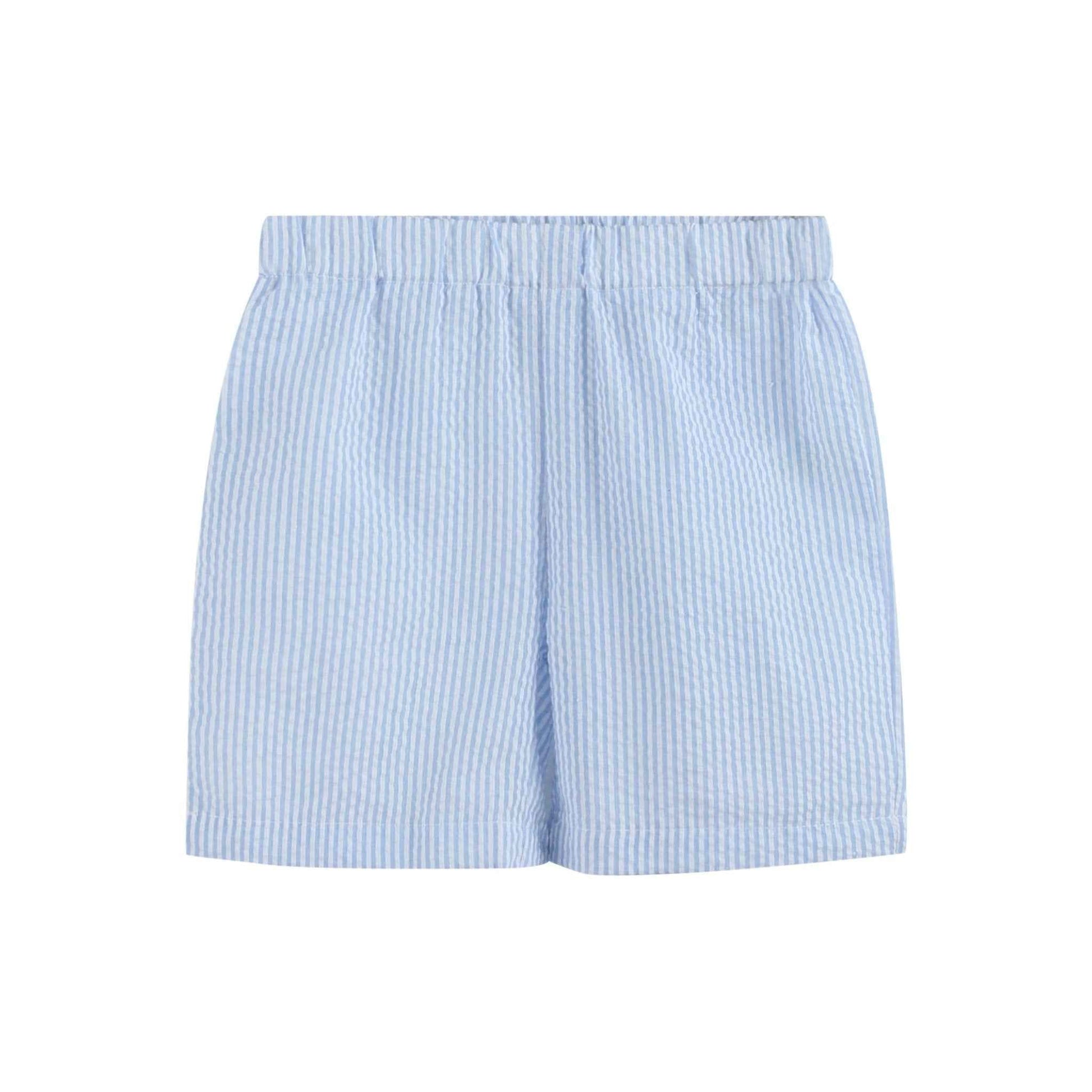 Blue Easter Train T-Shirt and Seersucker Shorts Set - Abbies Place