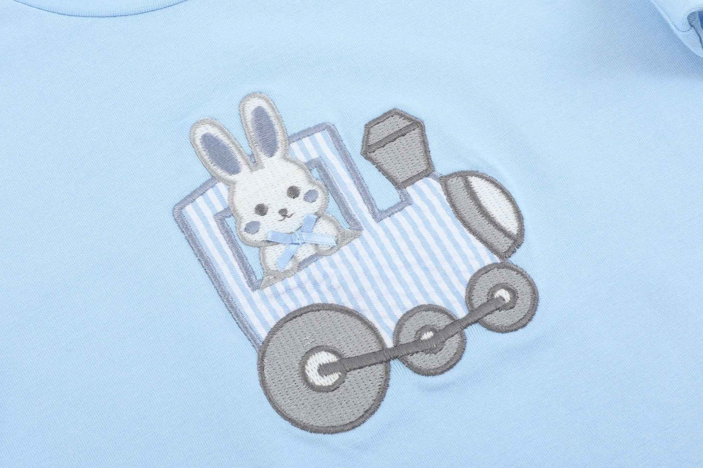Blue Easter Train T-Shirt and Seersucker Shorts Set - Abbies Place