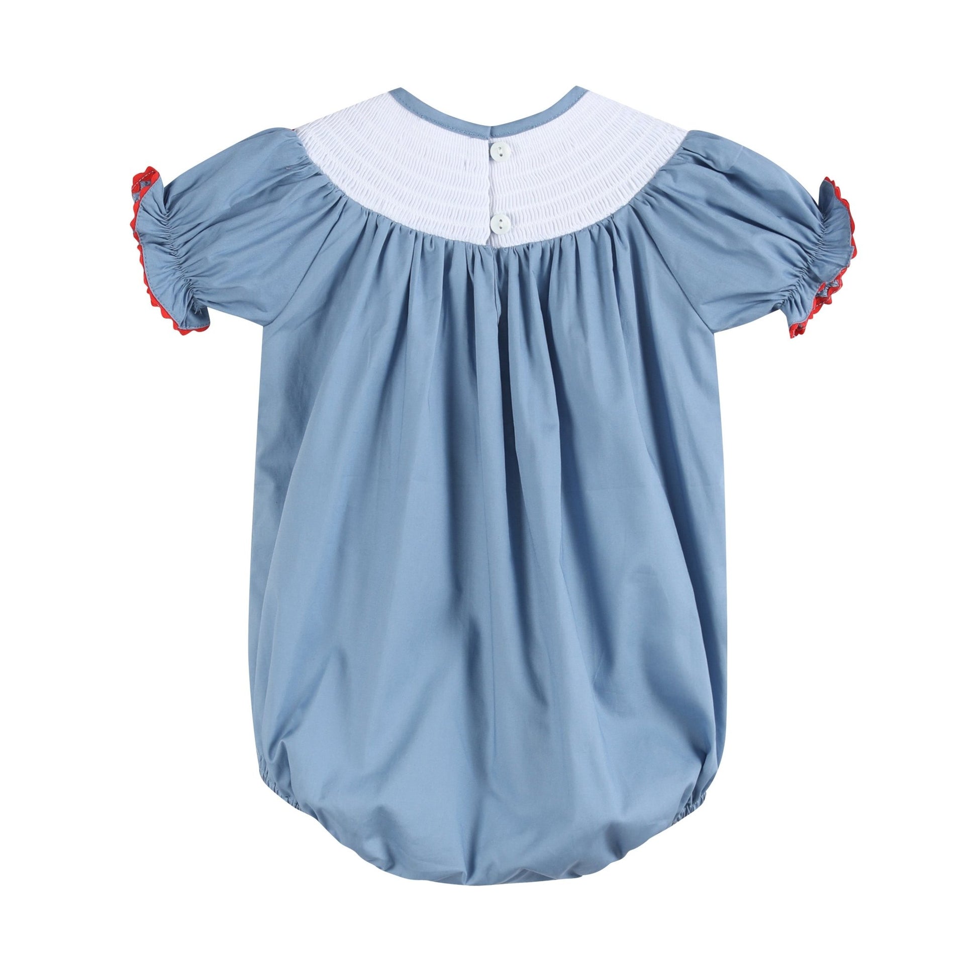 Blue Farm Animals Smocked Romper - Abbies Place