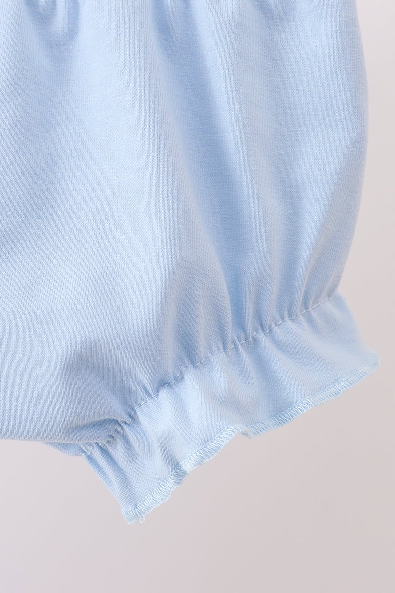 Blue Floral Bow Bloomer Set - Abbies Place
