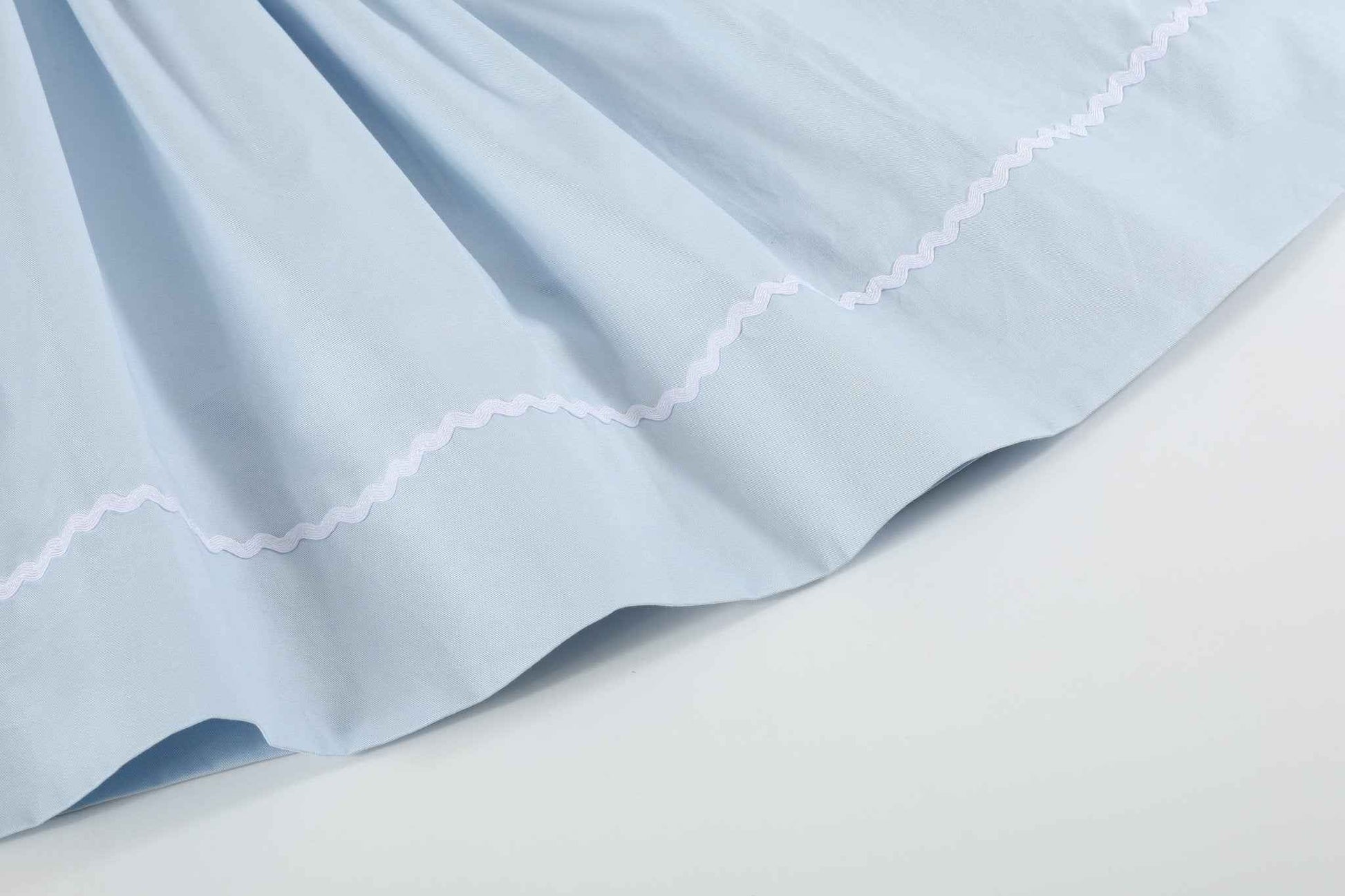 Blue Floral Crosses Smocked Bishop Dress - Abbies Place