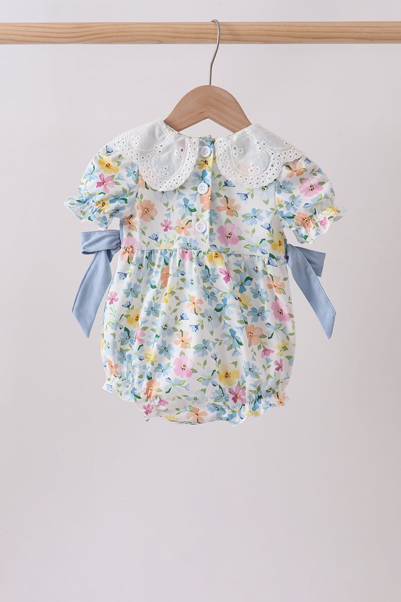 Blue Floral Lace Bubble - Abbies Place