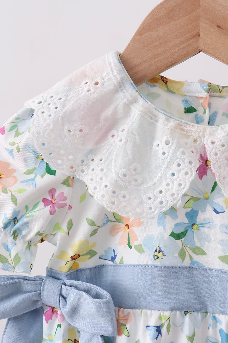 Blue Floral Lace Bubble - Abbies Place