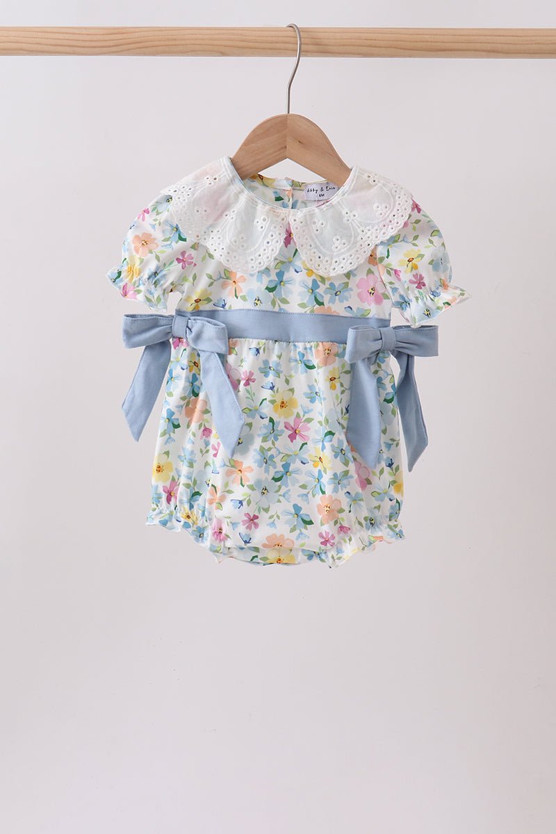 Blue Floral Lace Bubble - Abbies Place