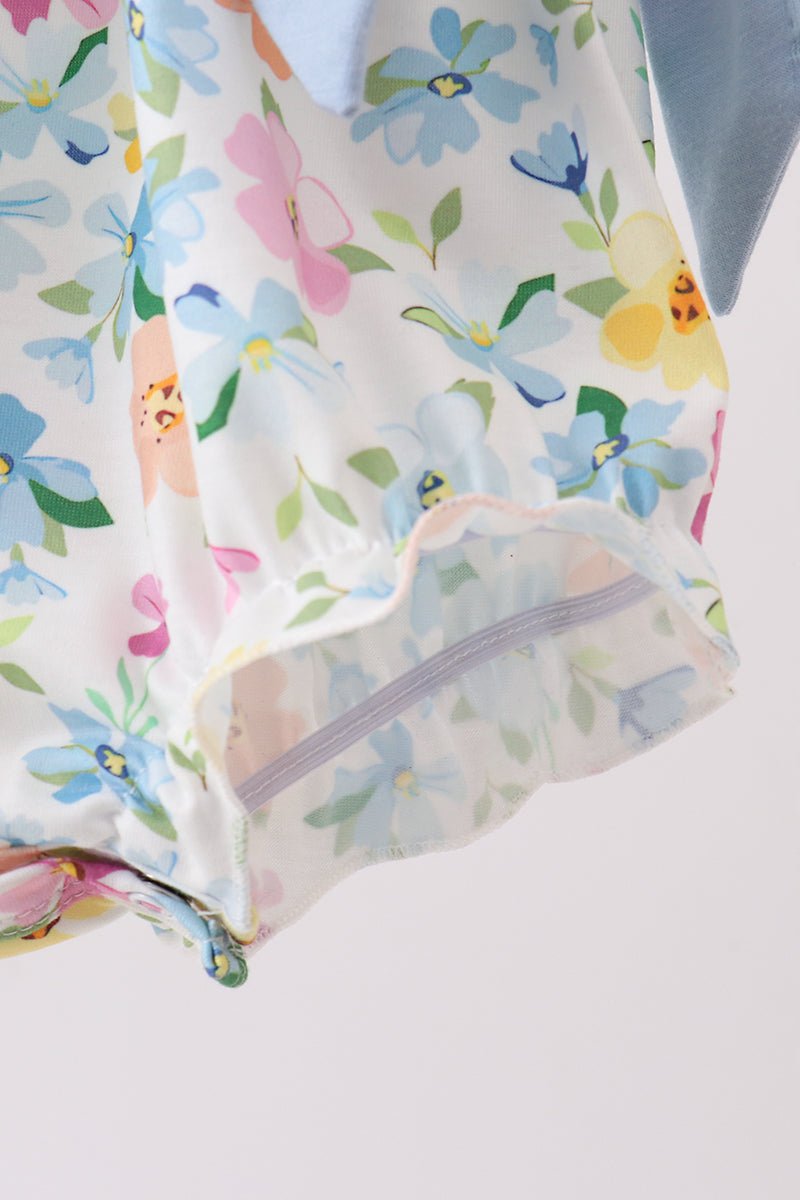 Blue Floral Lace Bubble - Abbies Place