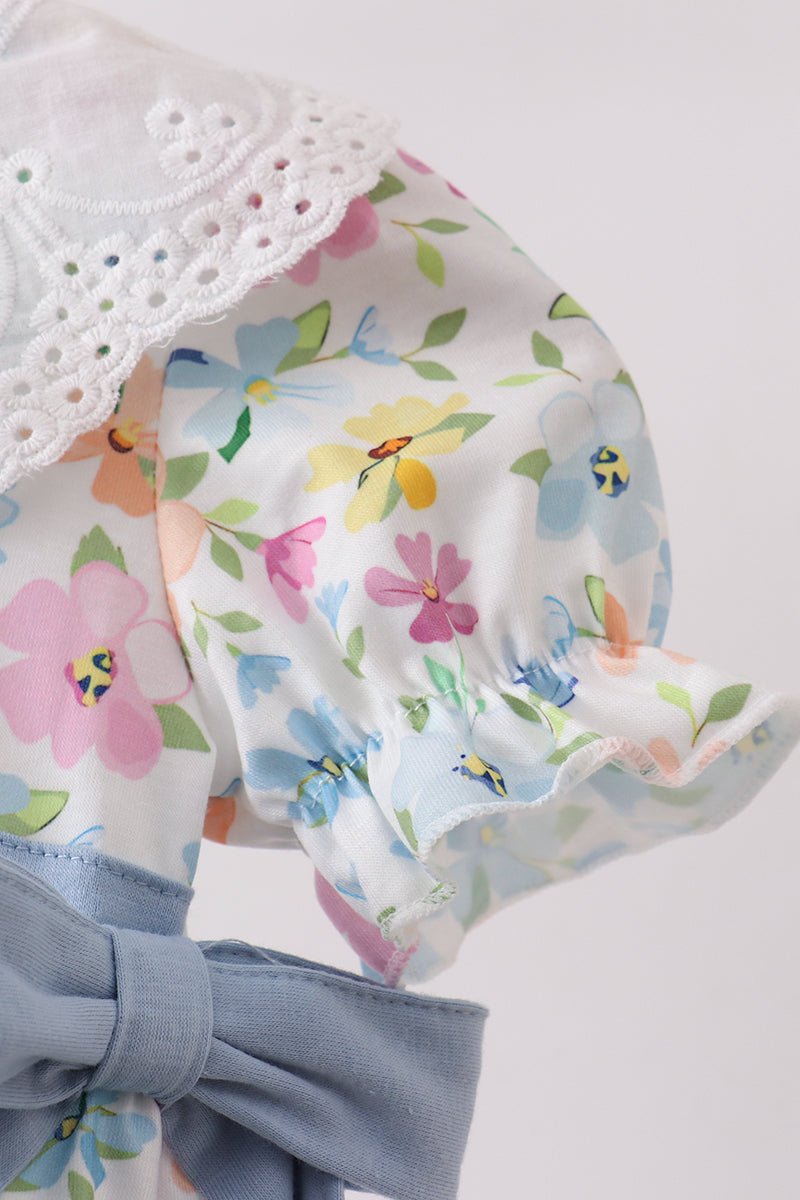 Blue Floral Lace Bubble - Abbies Place
